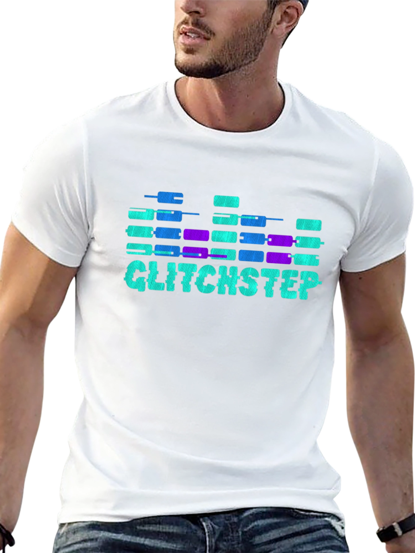 Glitchstep Graphic Tee - Cool Soundwave Design