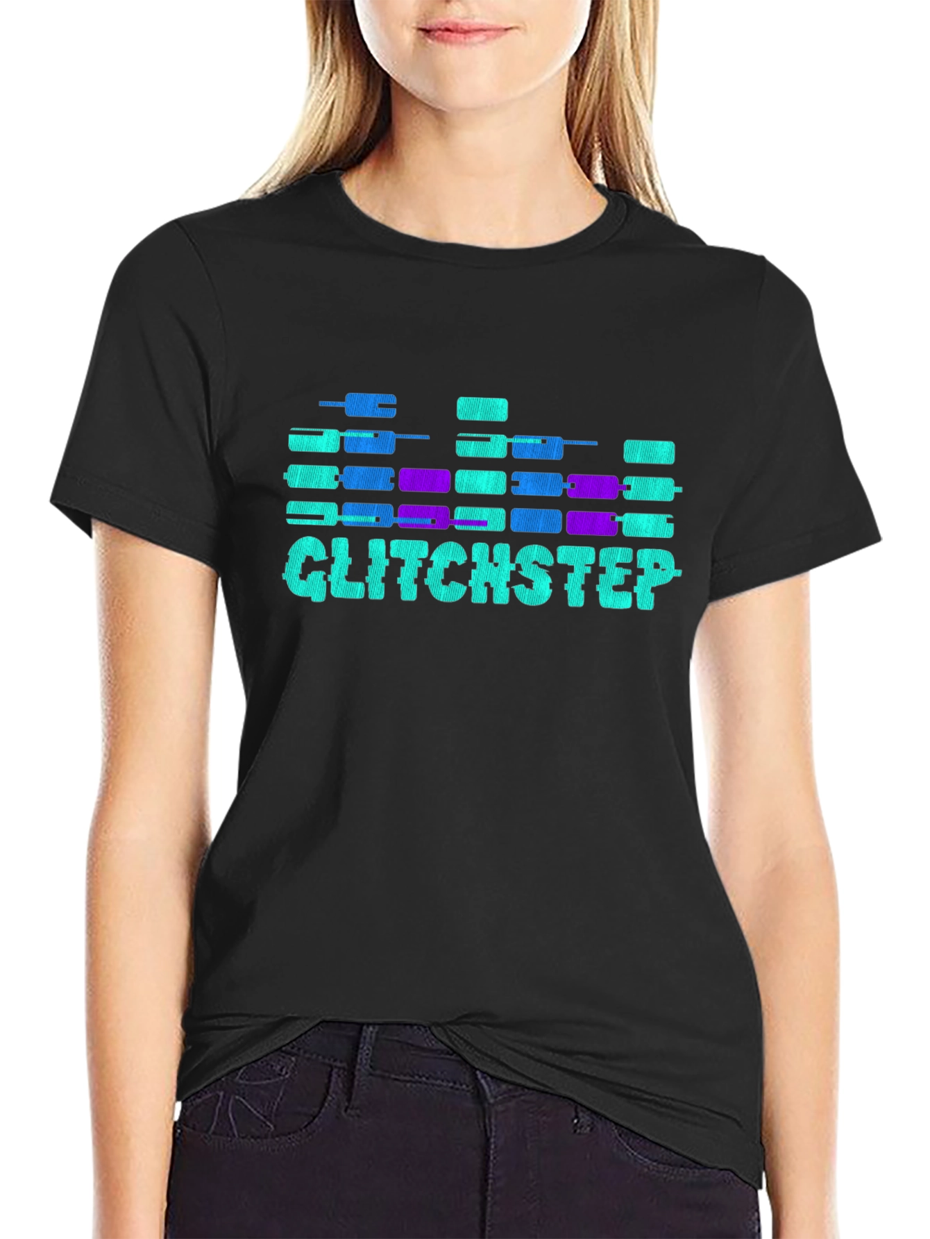 Glitchstep Graphic Tee - Cool Soundwave Design