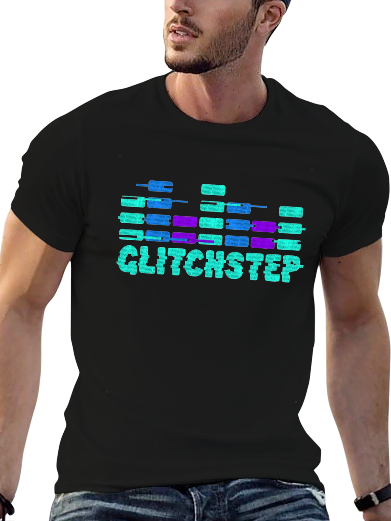 Glitchstep Graphic Tee - Cool Soundwave Design