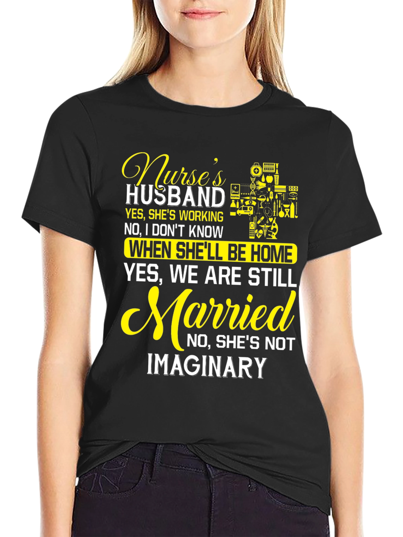 Nurses Husband T-Shirt - Humorous Design