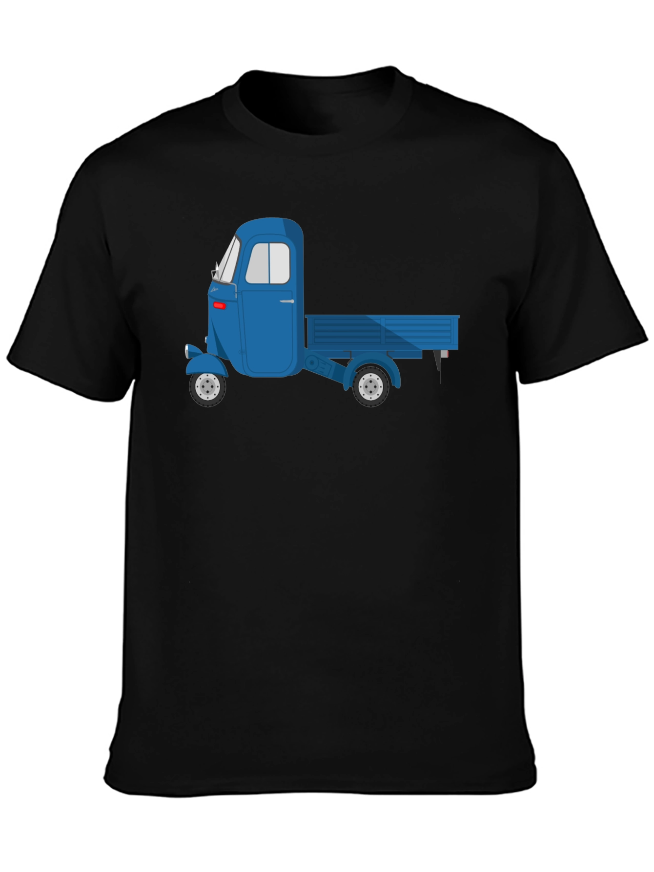 Blue Three-Wheeled Truck Graphic T-Shirt