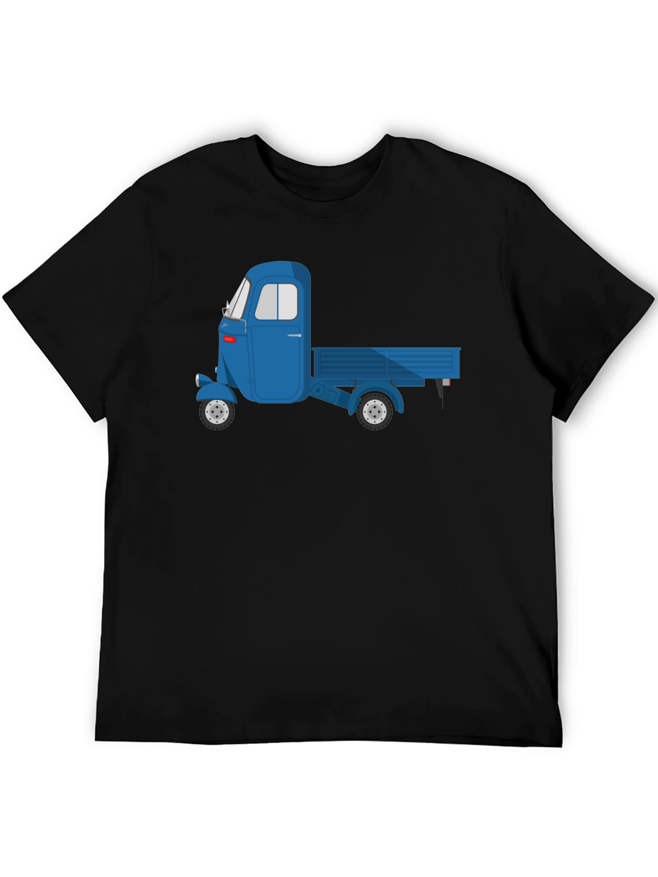 Blue Three-Wheeled Truck Graphic T-Shirt