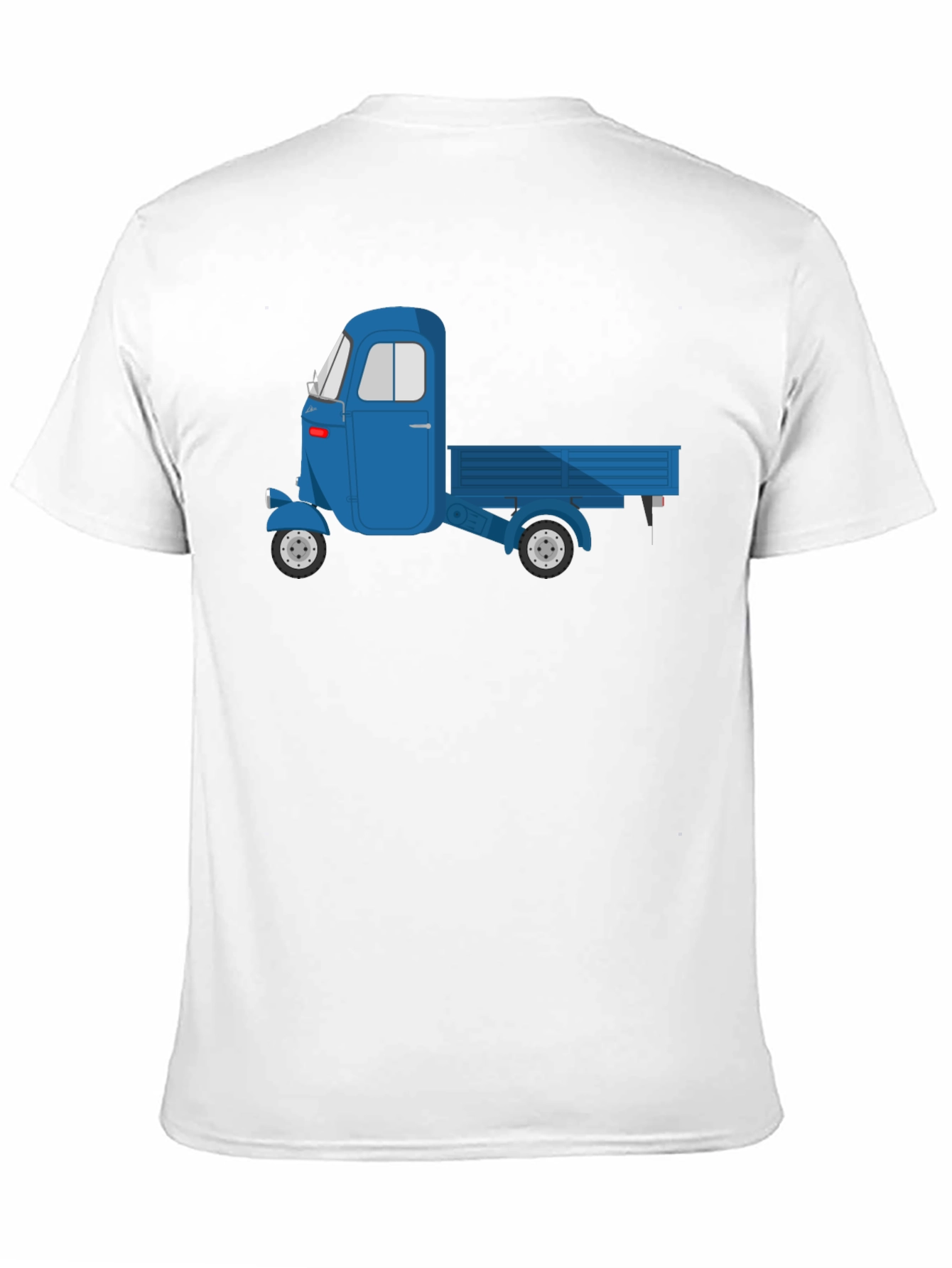 Blue Three-Wheeled Truck Graphic T-Shirt