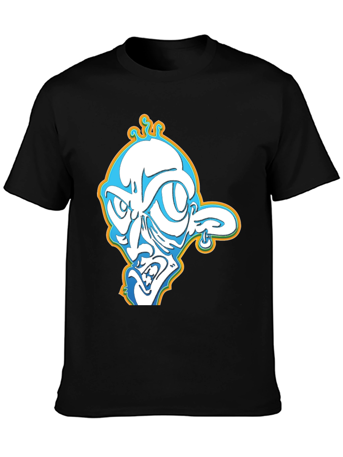 Cool Cartoon Graphic Tee - Black
