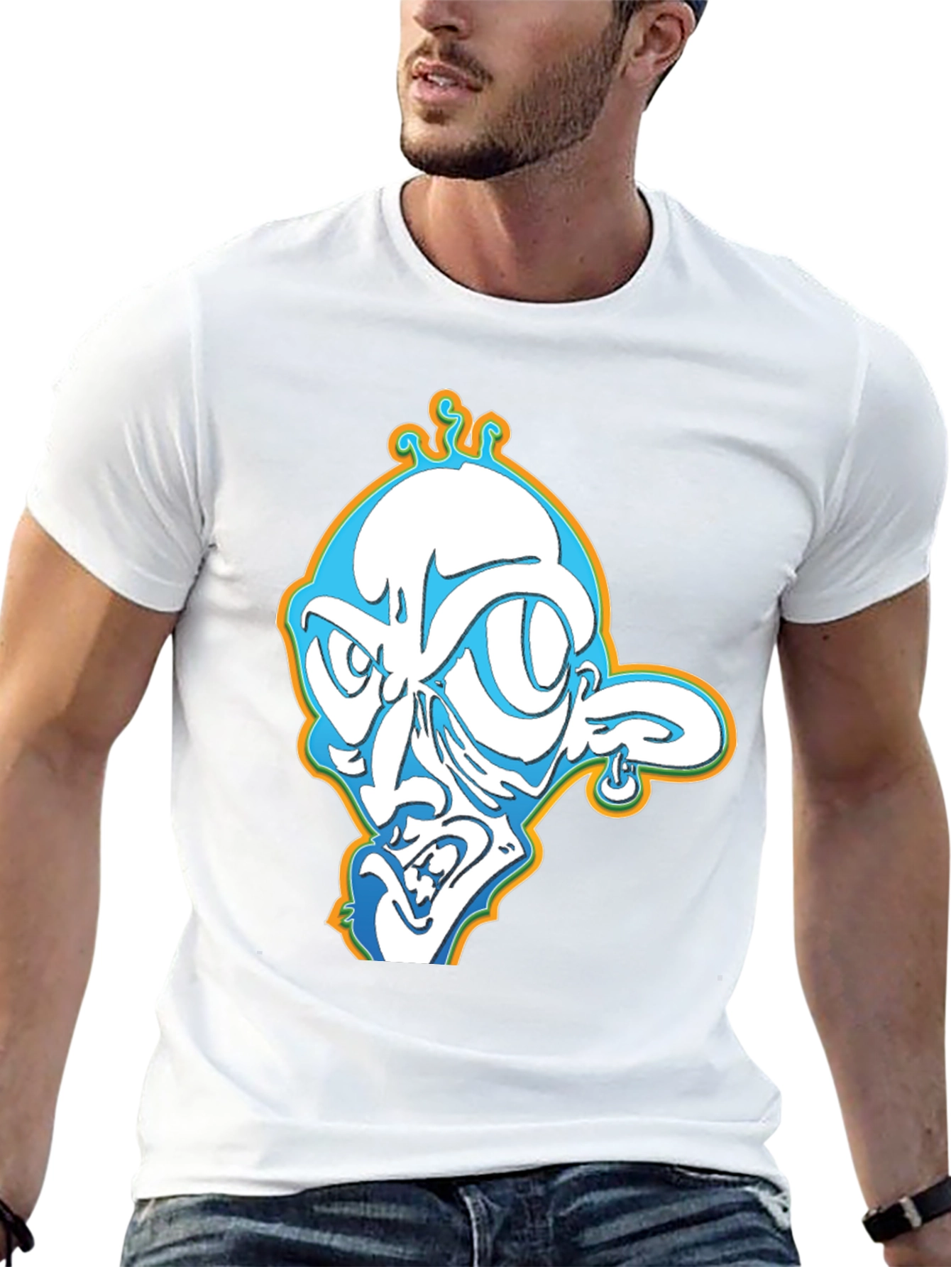 Cool Cartoon Graphic Tee - Black