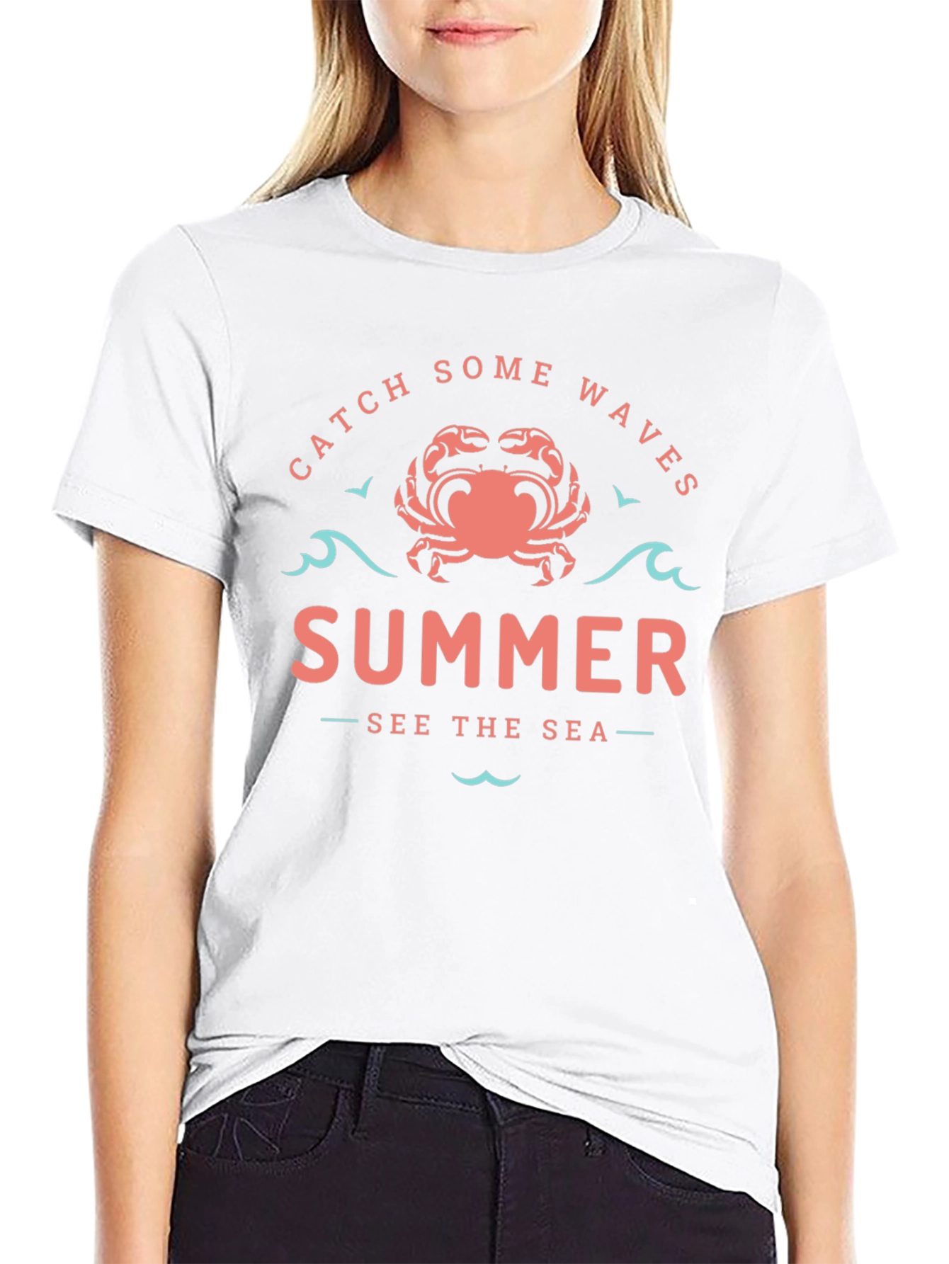 Summer Waves Crab Graphic Tee