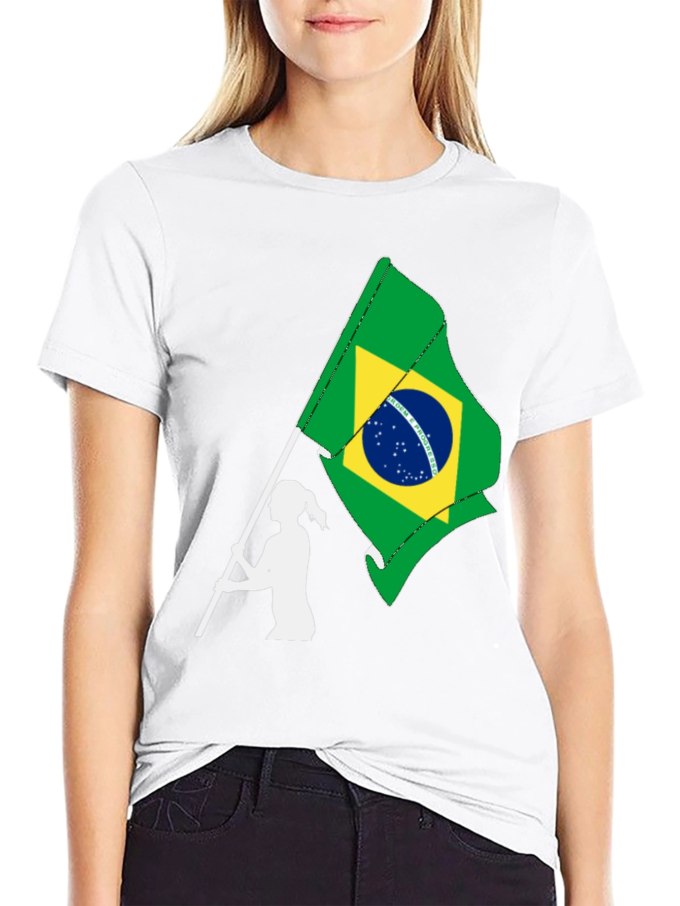 Brazil Flag Graphic T-Shirt - Black