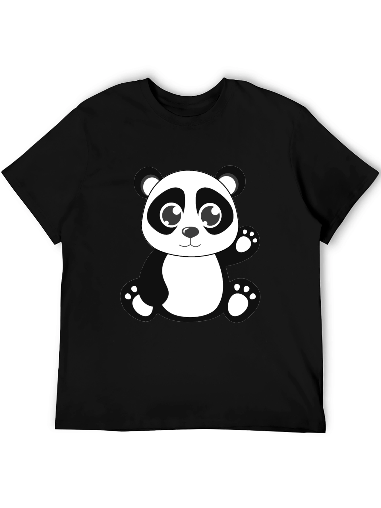 Cute Panda Bear Black T-Shirt