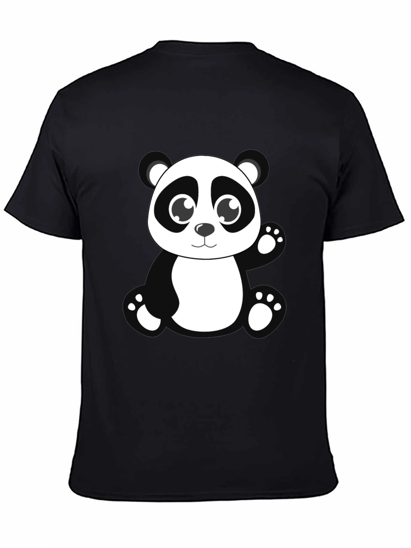 Cute Panda Bear Black T-Shirt