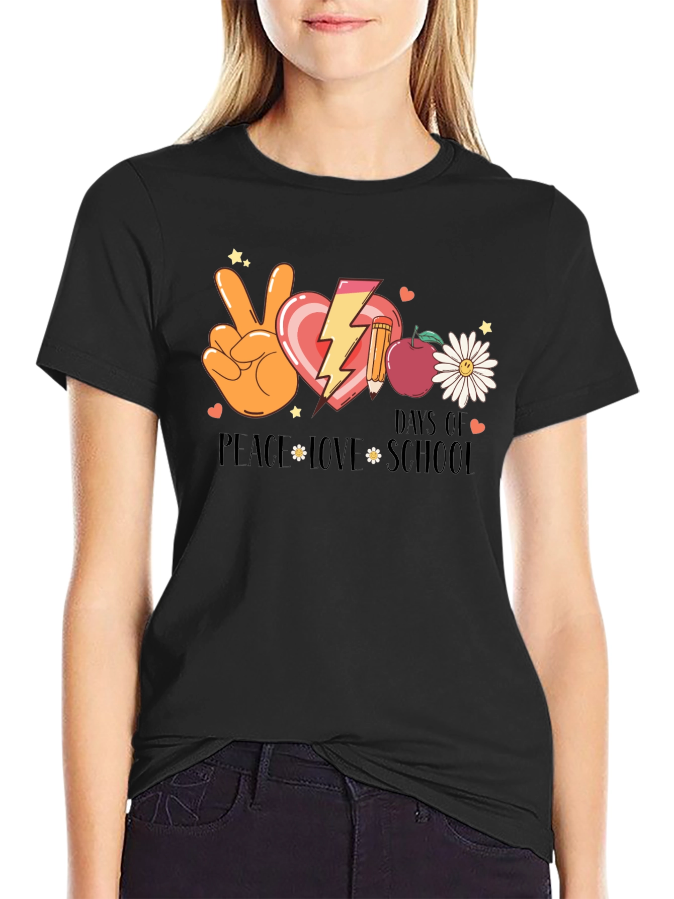 Peace Love School T-Shirt - Back to School