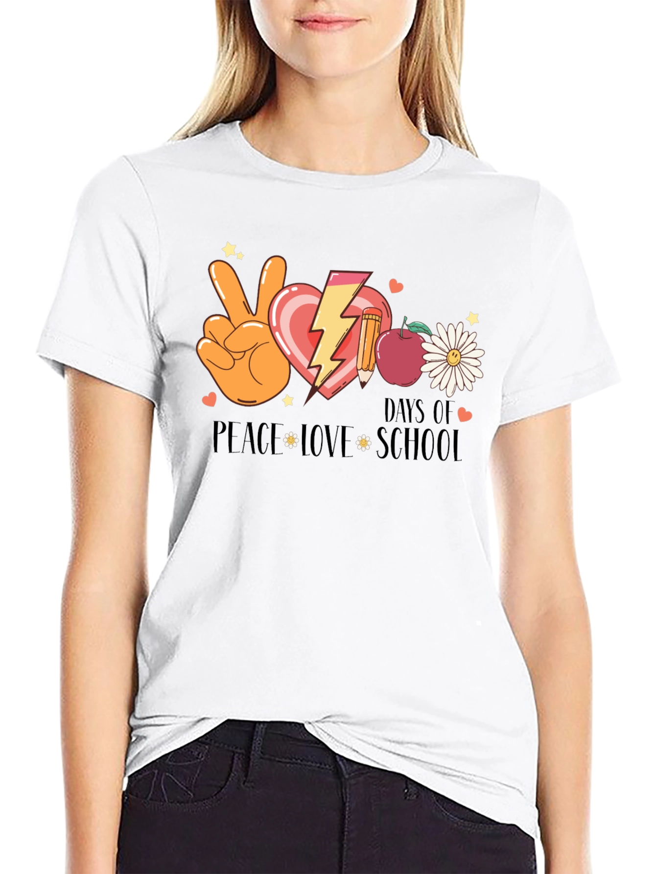 Peace Love School T-Shirt - Back to School