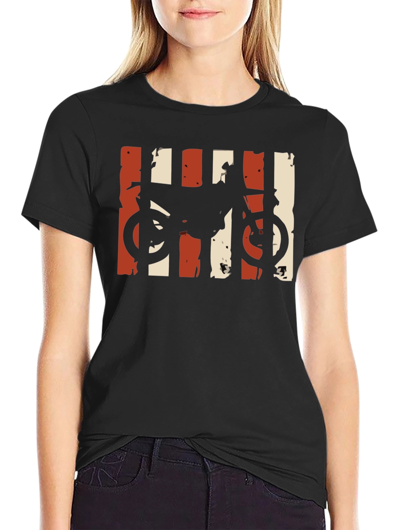 Motorcycle Graphic T-Shirt - Distressed Retro Design