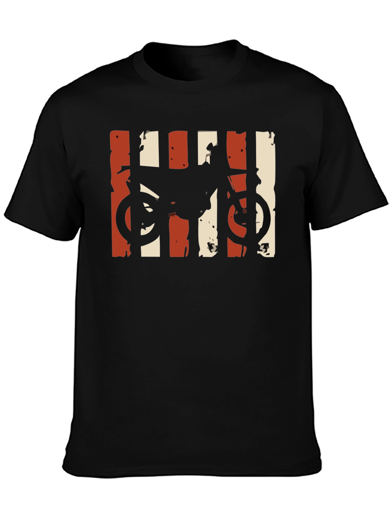 Motorcycle Graphic T-Shirt - Distressed Retro Design