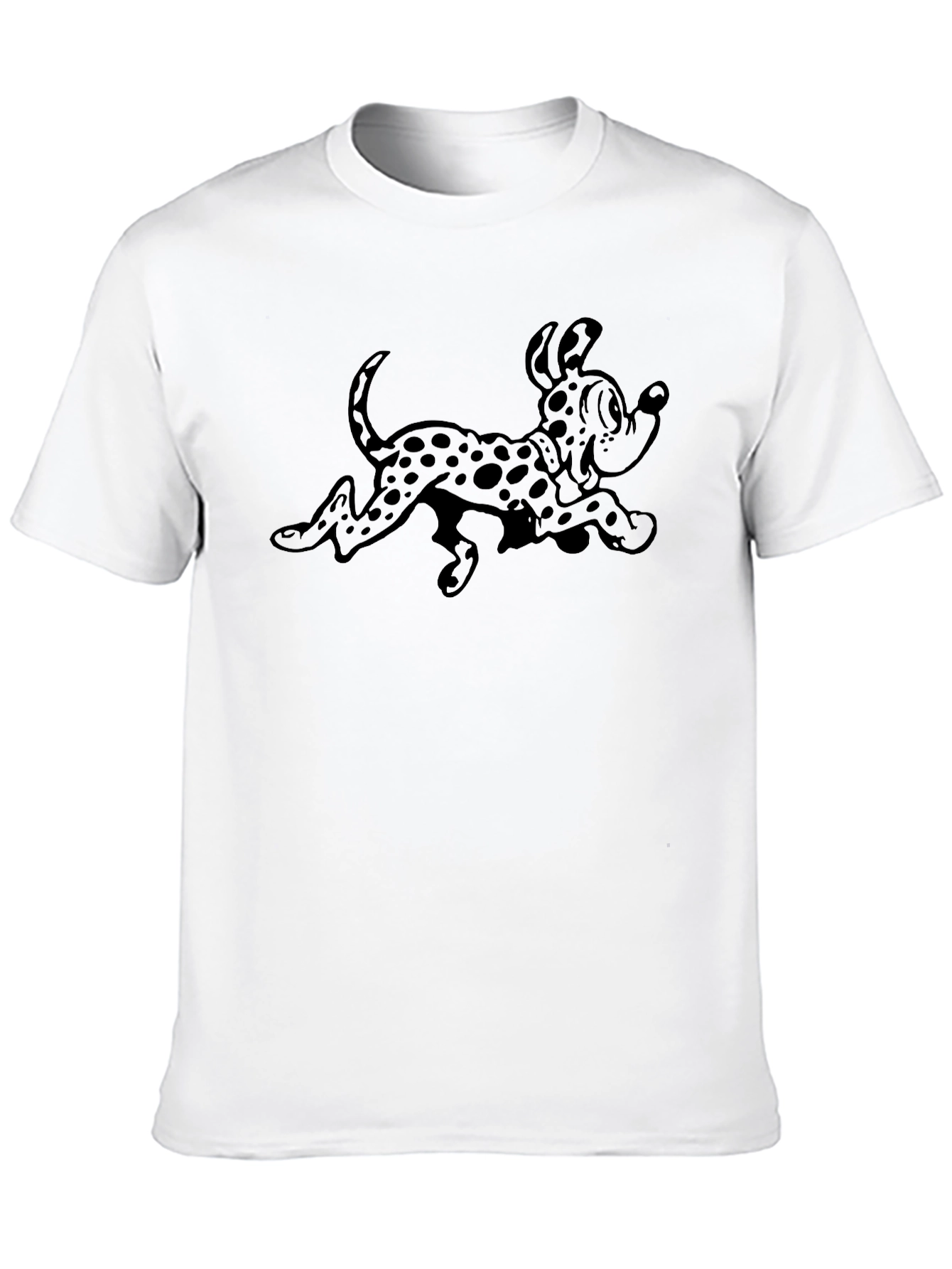 Cartoon Dalmatian Black T-Shirt