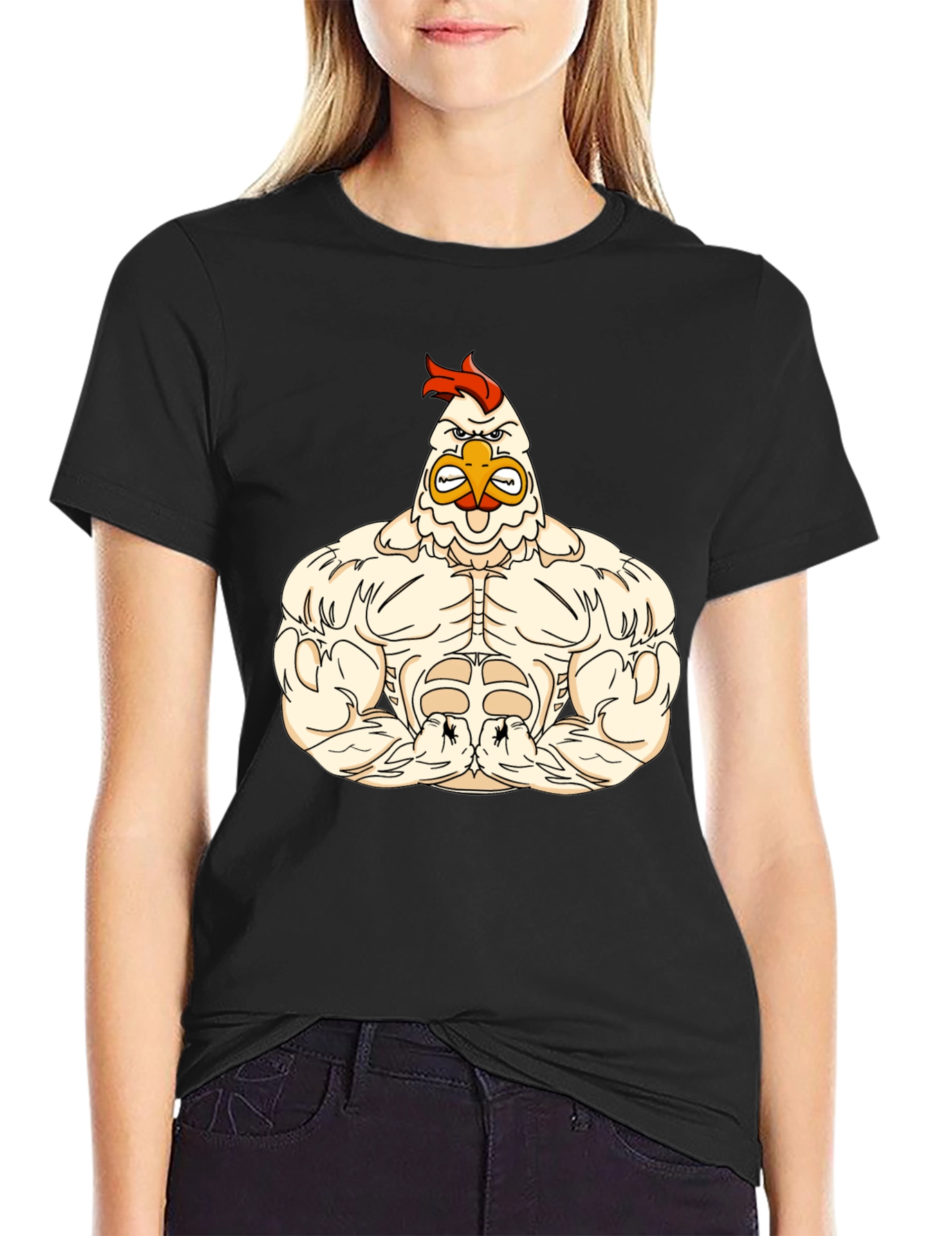 Muscular Chicken Graphic T-Shirt