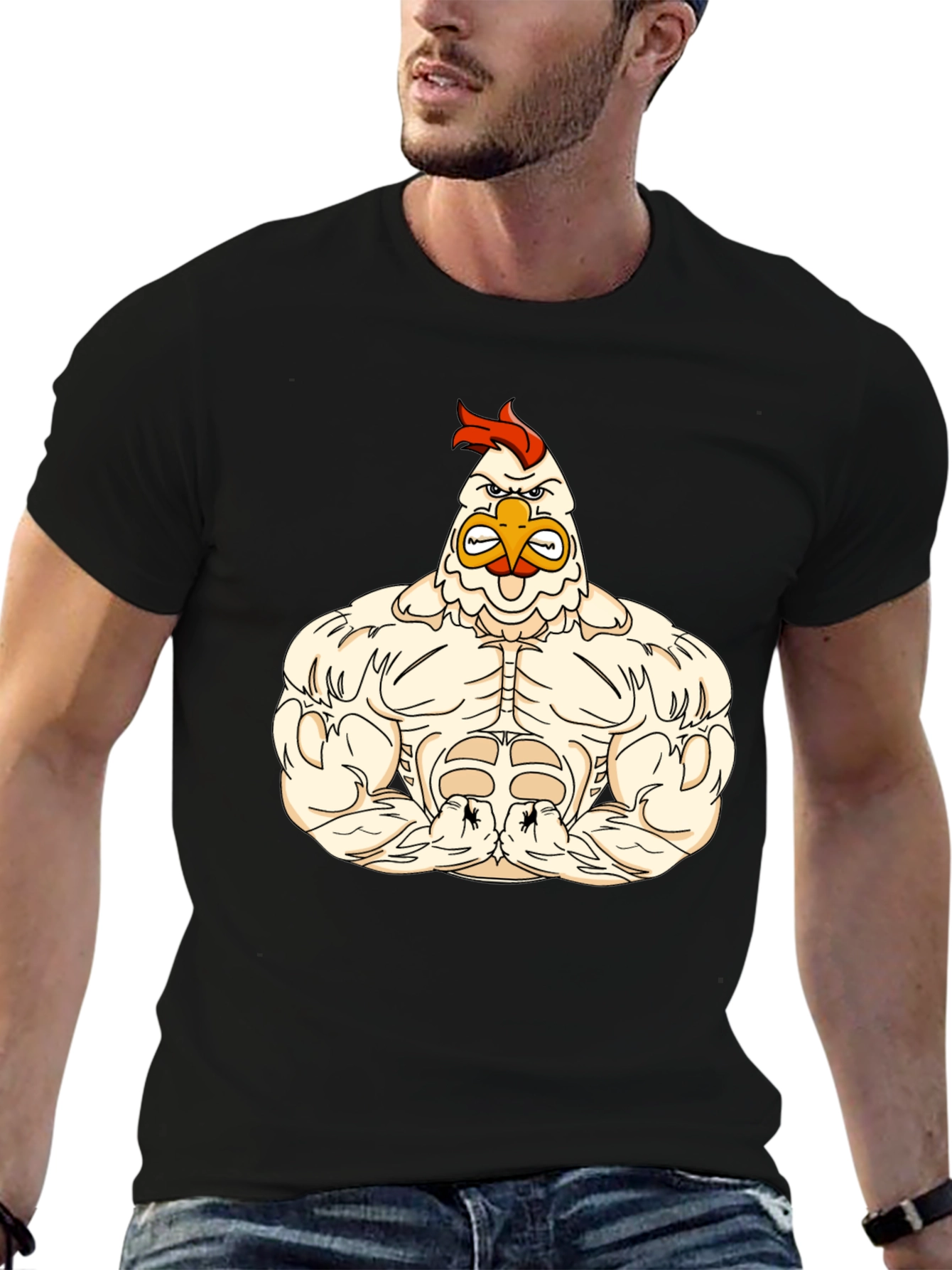 Muscular Chicken Graphic T-Shirt