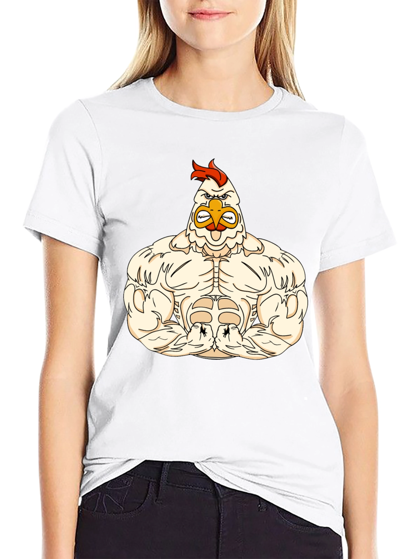 Muscular Chicken Graphic T-Shirt