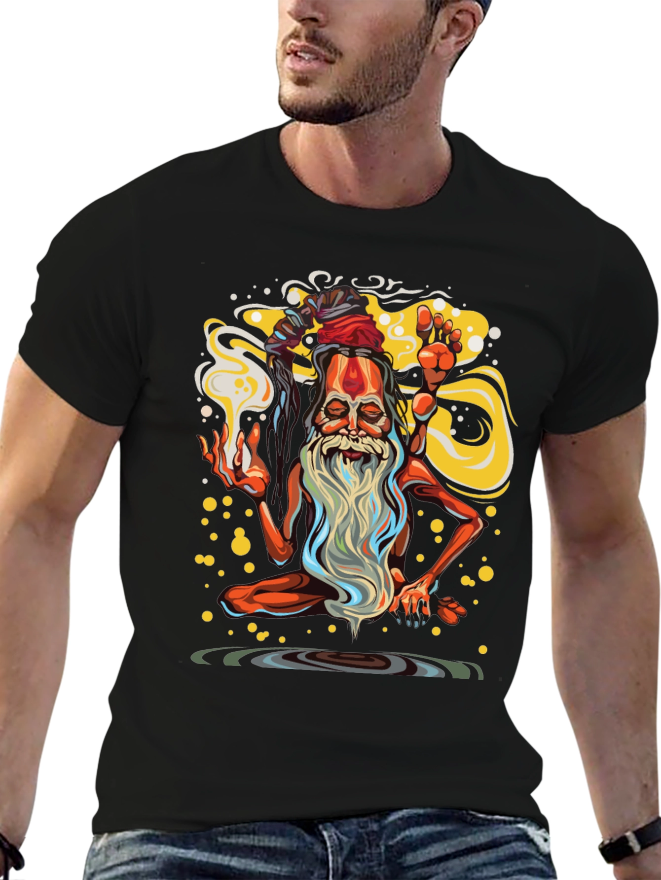 Mystic Yogi Graphic T-Shirt - Spiritual Design