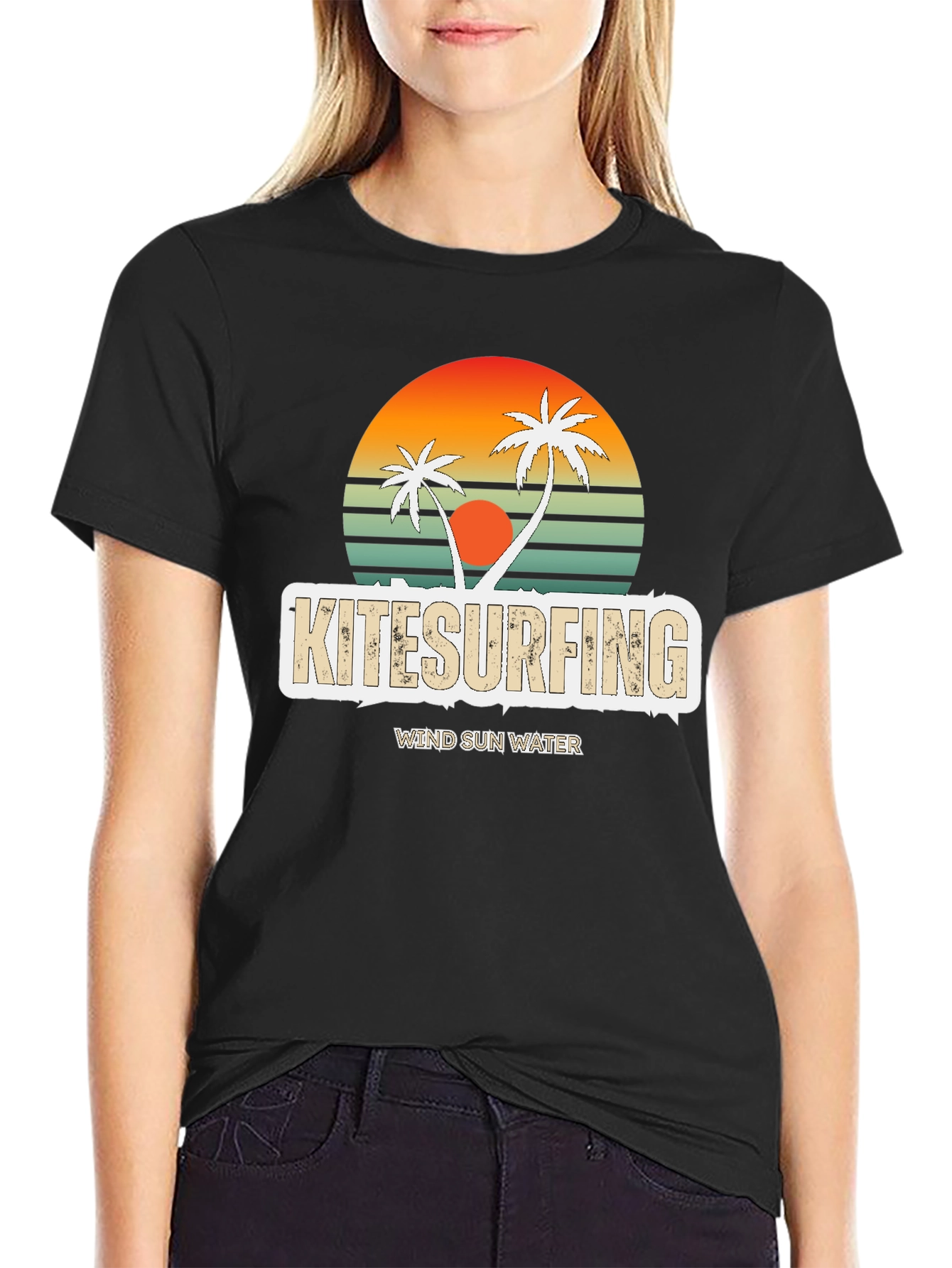 Kitesurfing Retro Sunset Tee