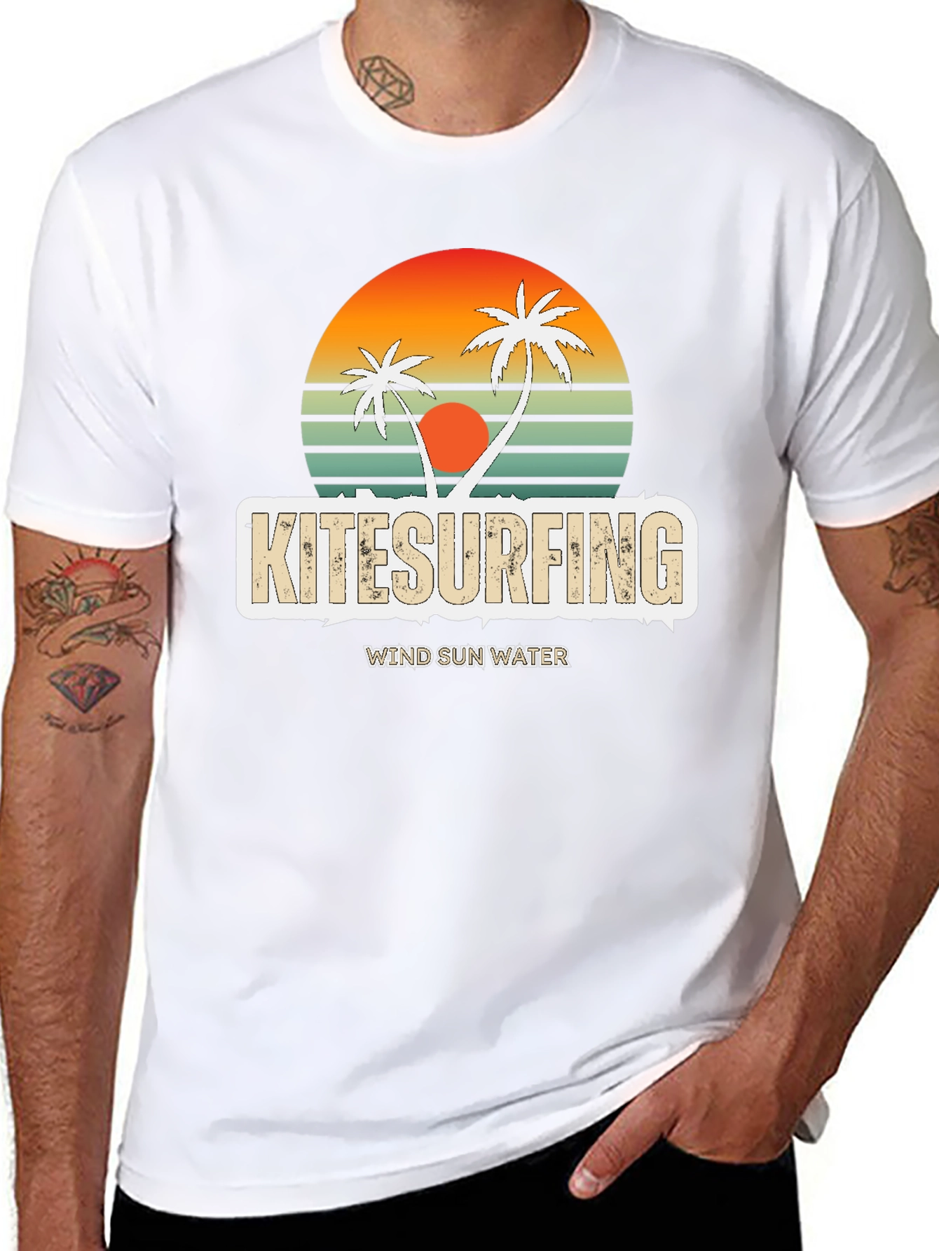 Kitesurfing Retro Sunset Tee