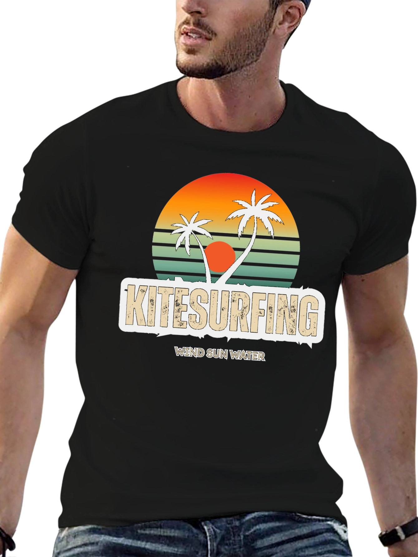 Kitesurfing Retro Sunset Tee