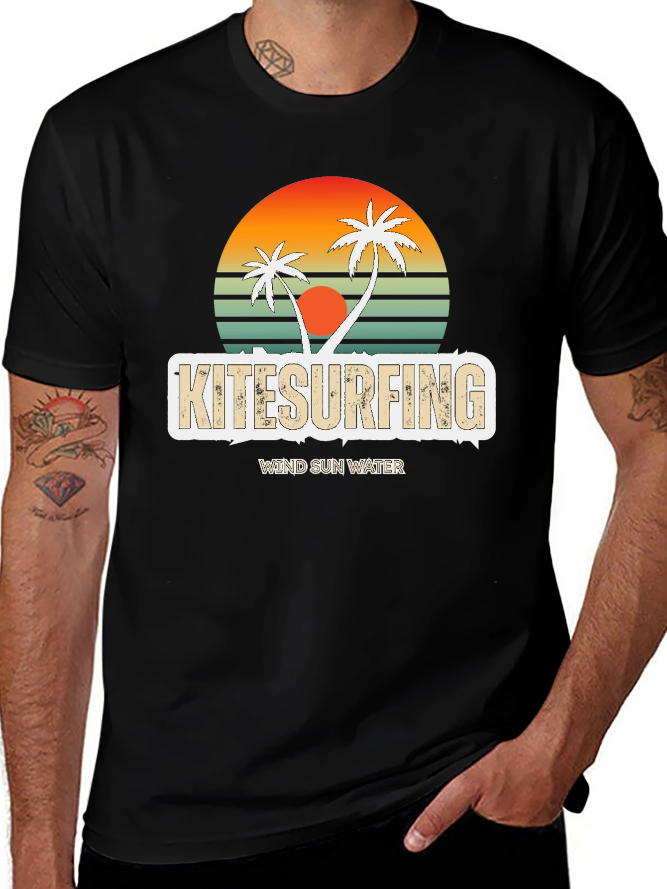 Kitesurfing Retro Sunset Tee