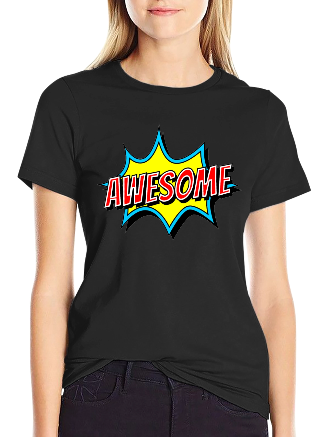Awesome Graphic Print Black T-Shirt