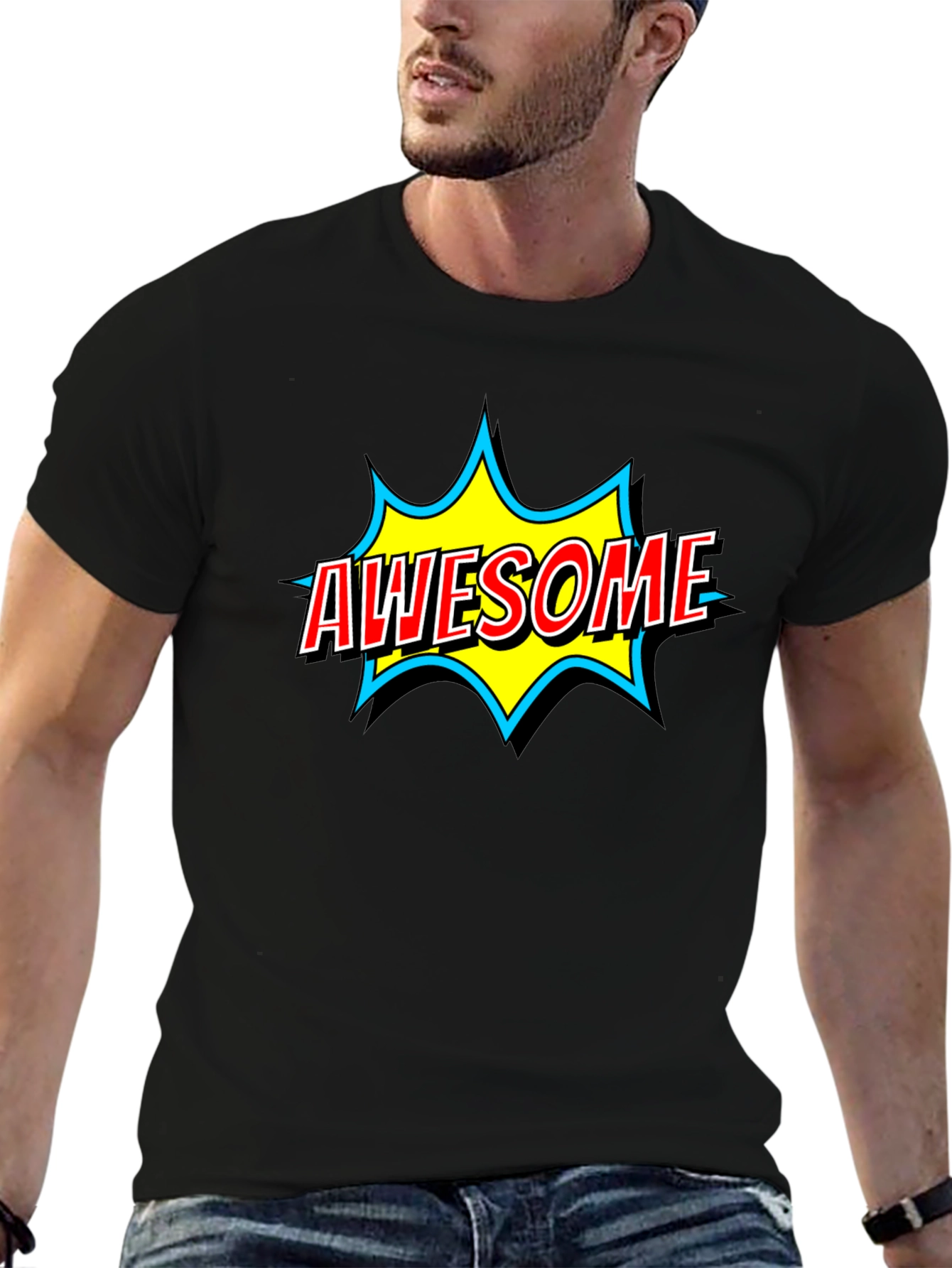 Awesome Graphic Print Black T-Shirt