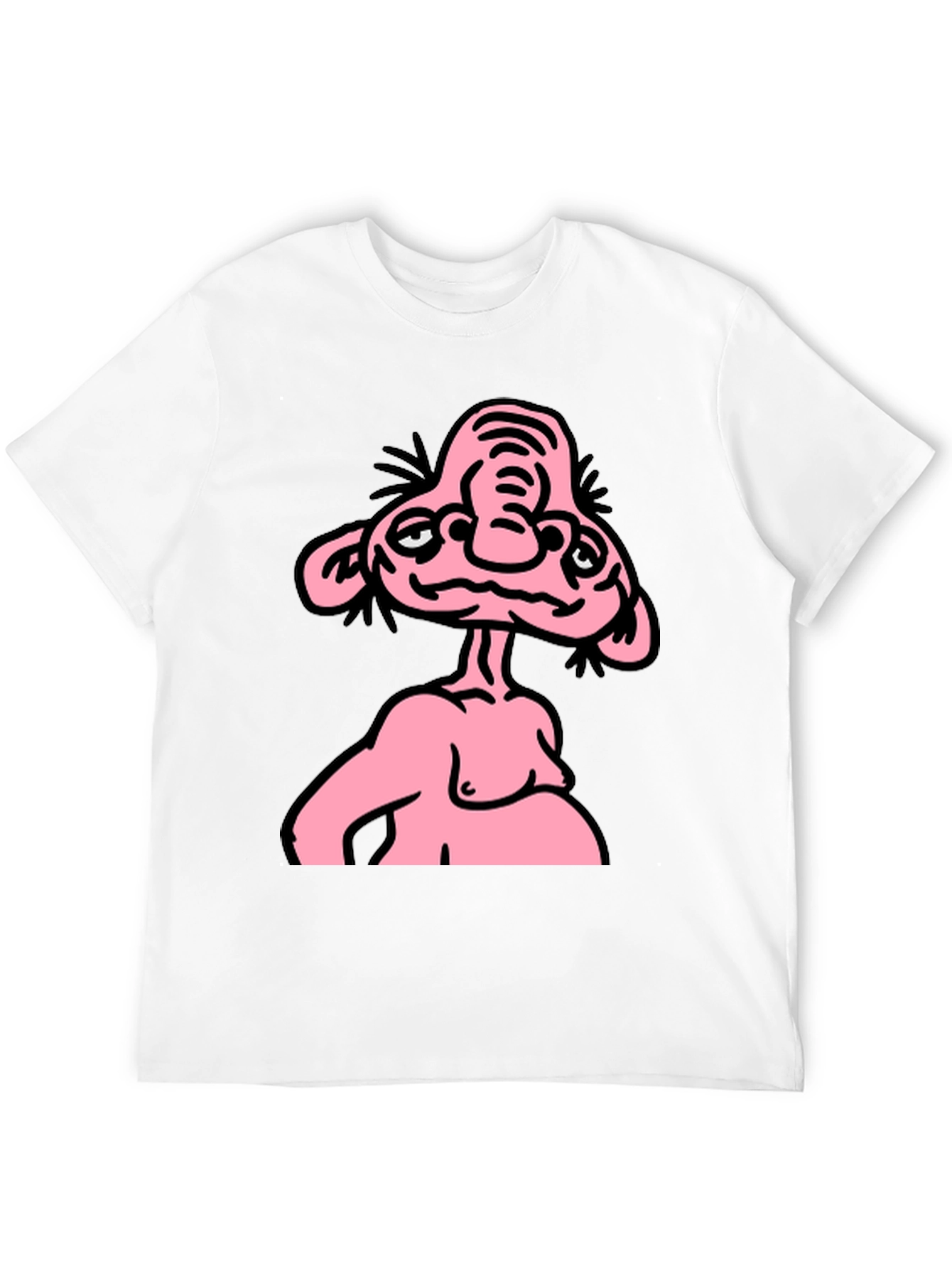 Funny Pink Cartoon Character Graphic Tee