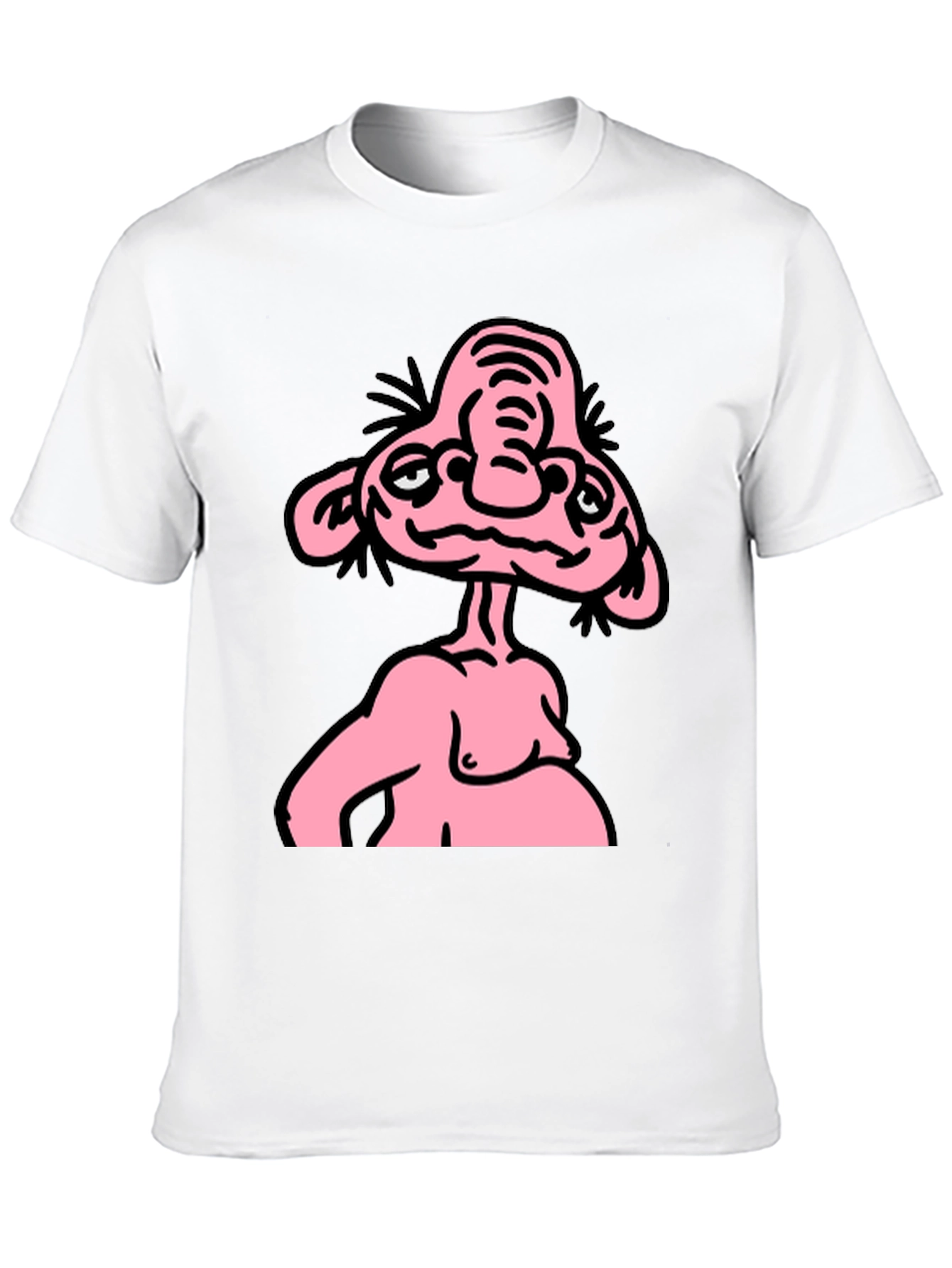 Funny Pink Cartoon Character Graphic Tee