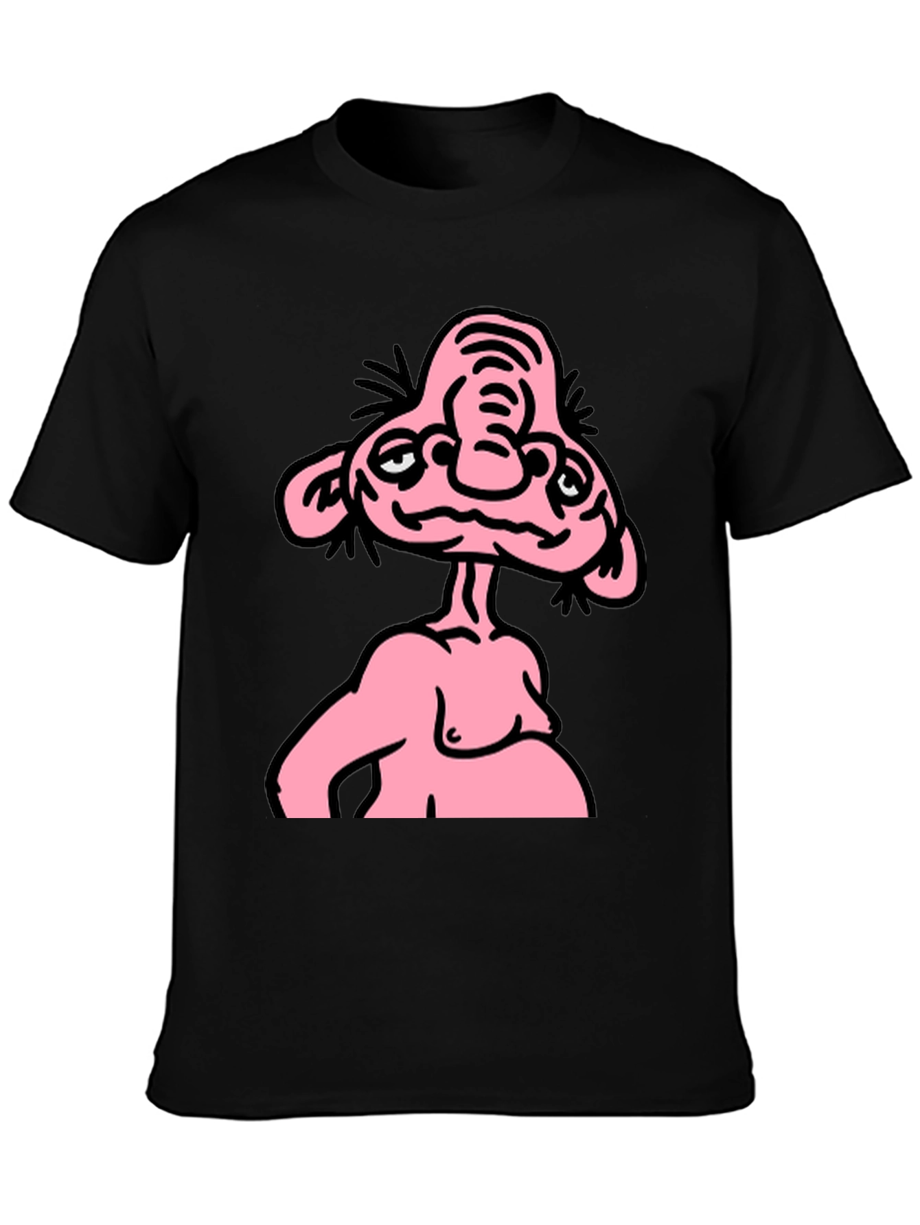Funny Pink Cartoon Character Graphic Tee