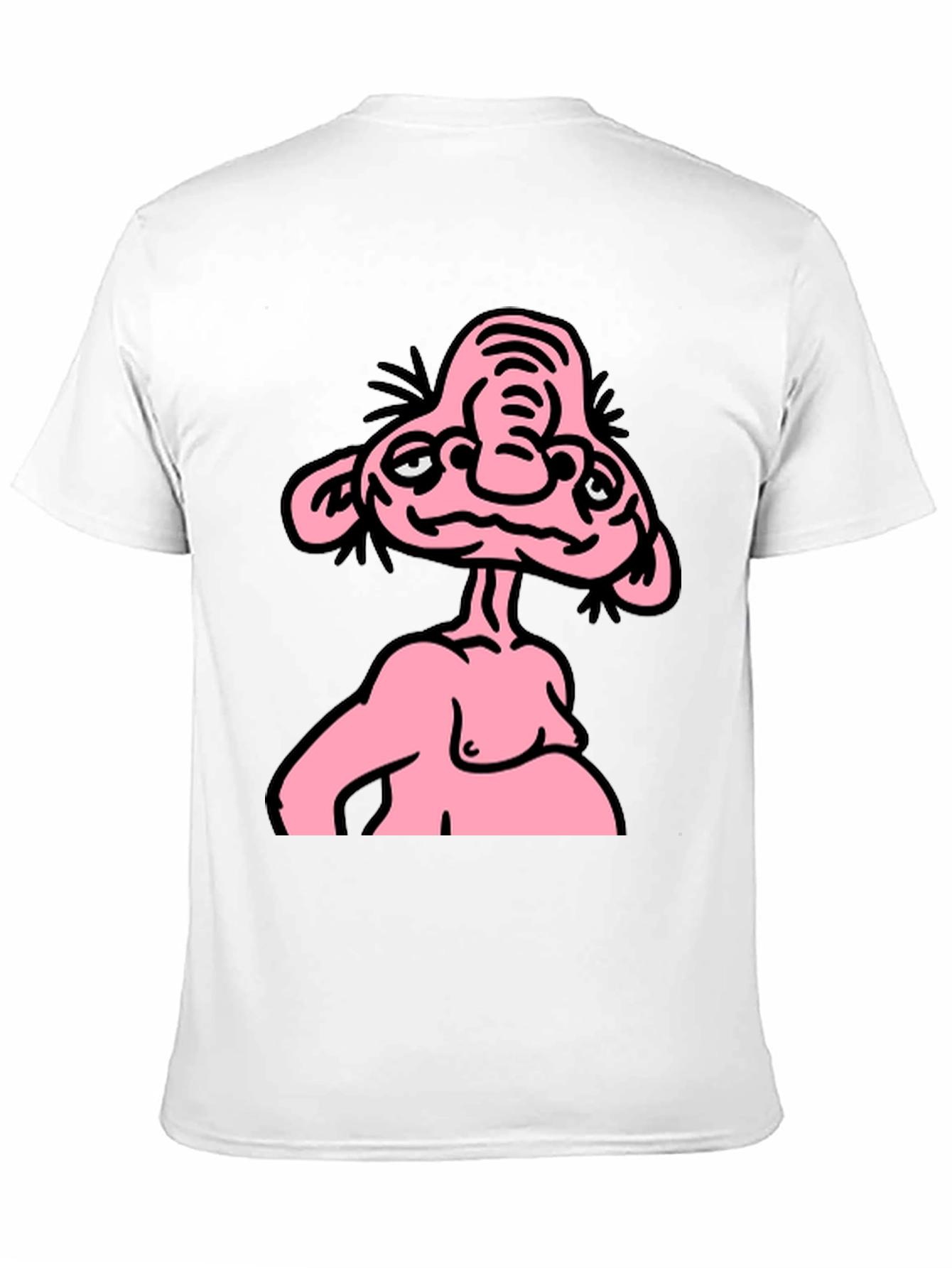 Funny Pink Cartoon Character Graphic Tee