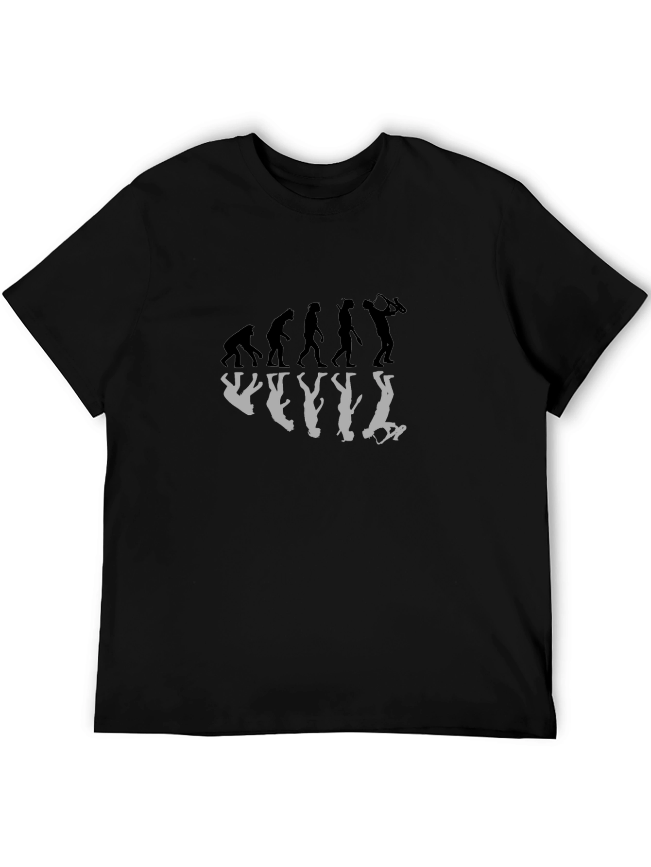 Evolution of Saxophone Player Black T-Shirt
