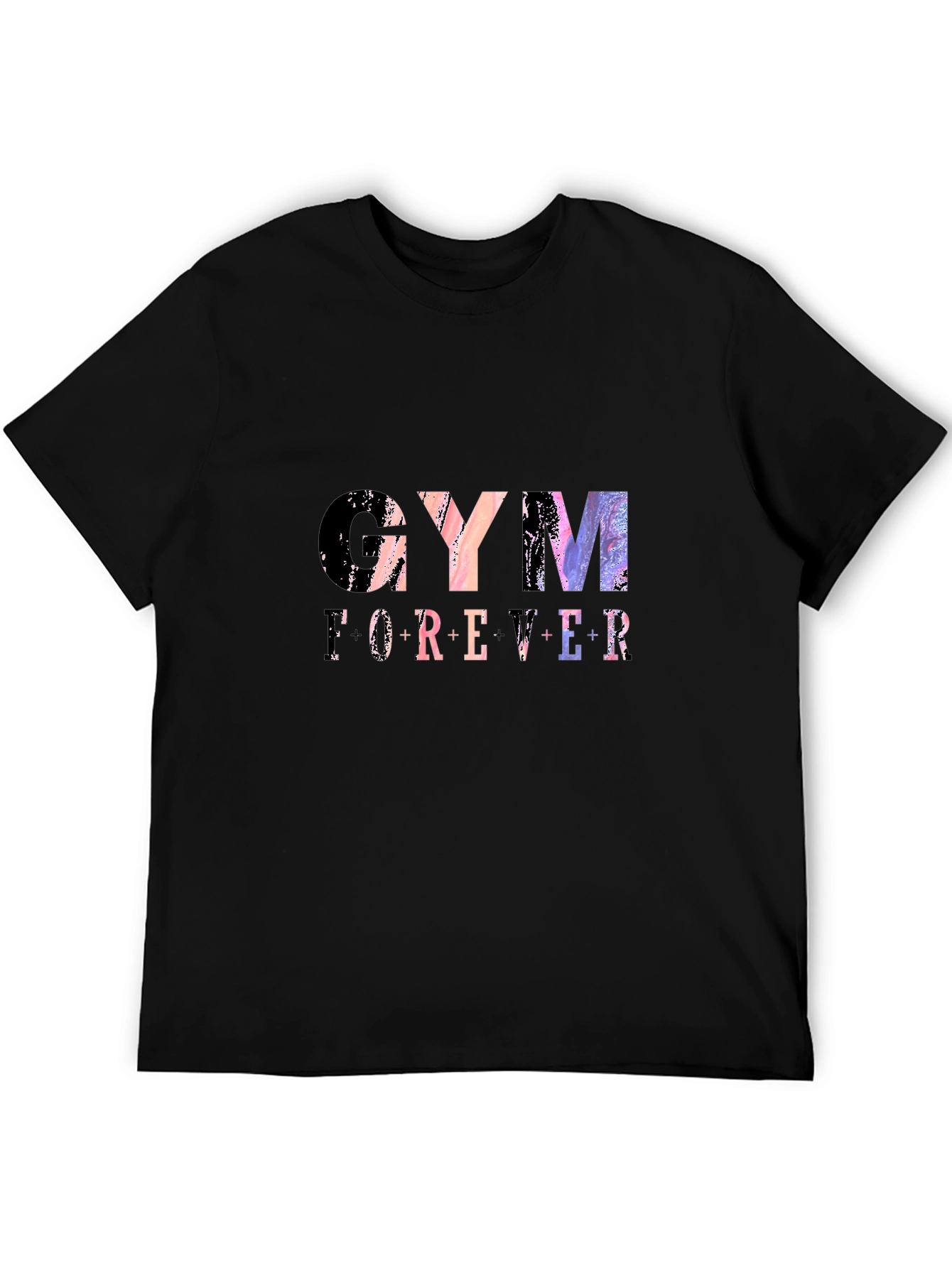 Gym Forever Graphic Tee - Black Cotton T-Shirt