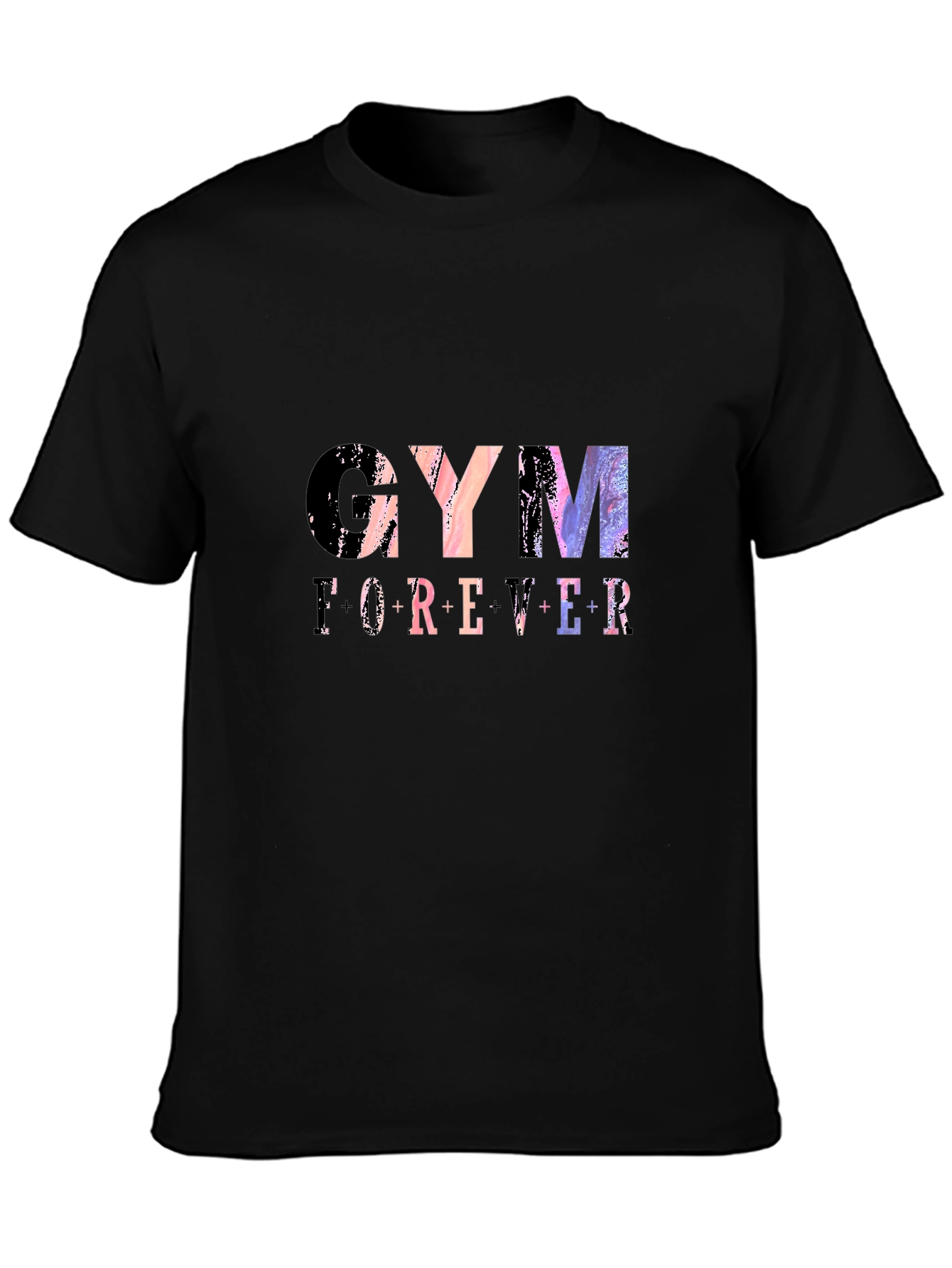 Gym Forever Graphic Tee - Black Cotton T-Shirt