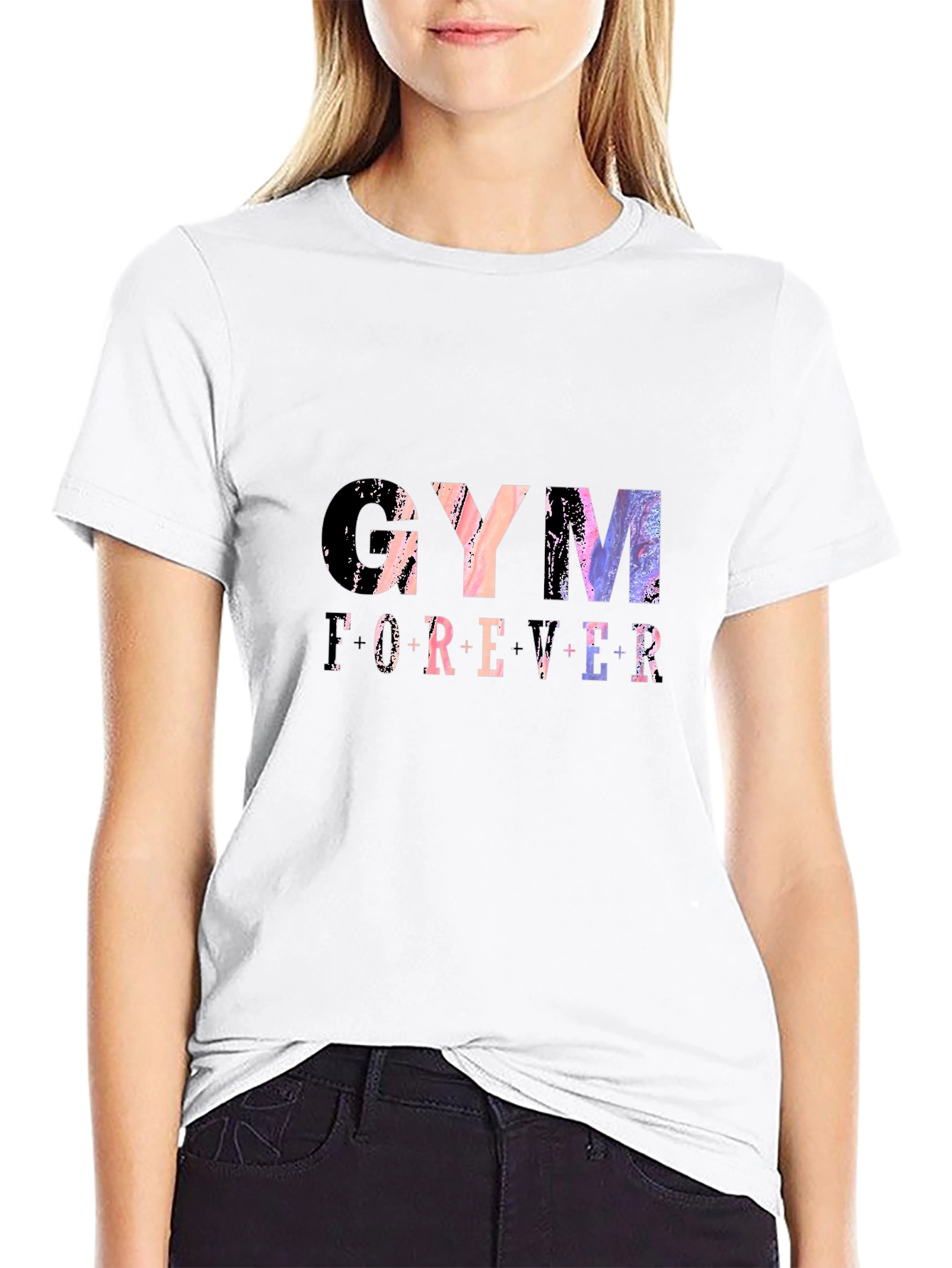Gym Forever Graphic Tee - Black Cotton T-Shirt