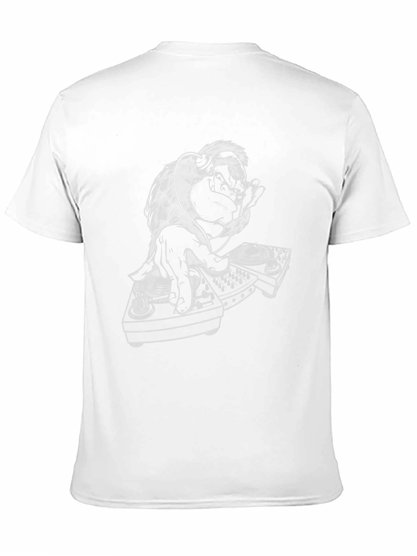 DJ Gorilla Graphic T-Shirt - Black Cotton Blend