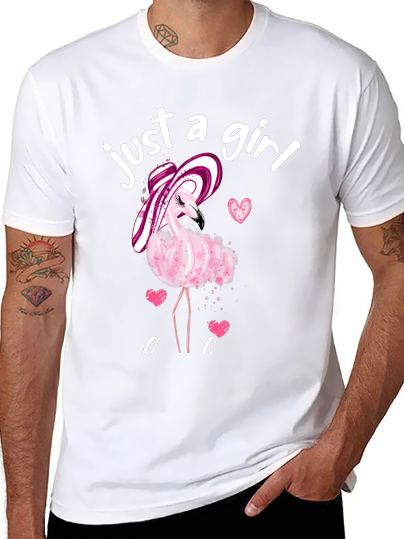 Just a Girl Flamingo T-Shirt
