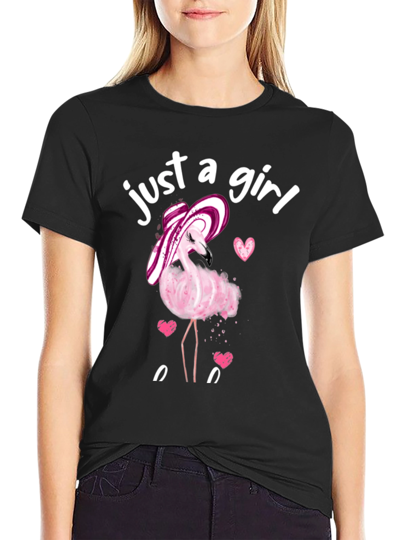 Just a Girl Flamingo T-Shirt