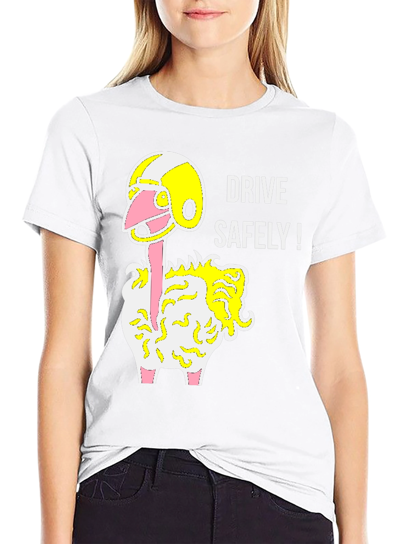 Drive Safely Ostrich T-Shirt - Black Graphic Tee