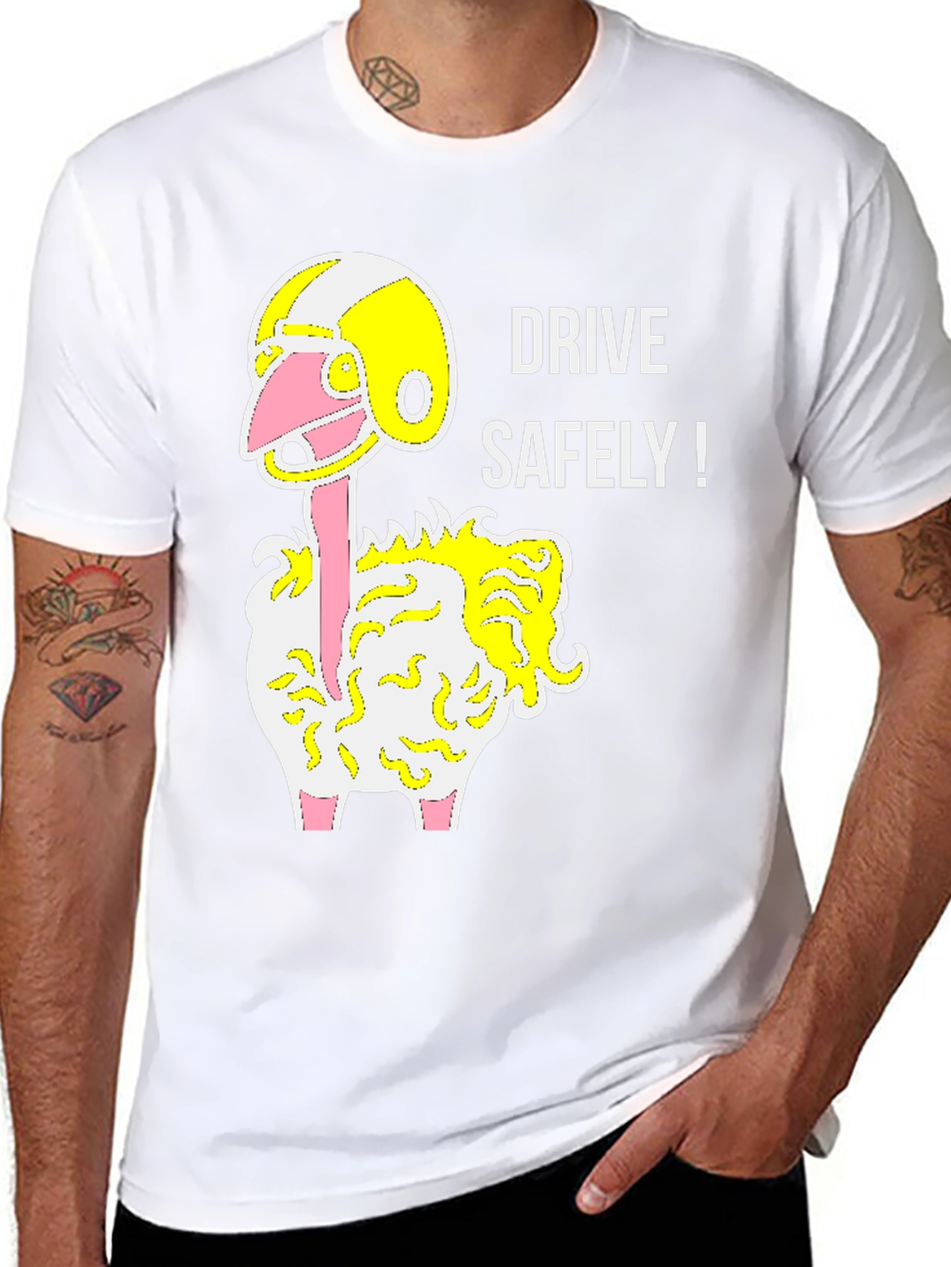 Drive Safely Ostrich T-Shirt - Black Graphic Tee
