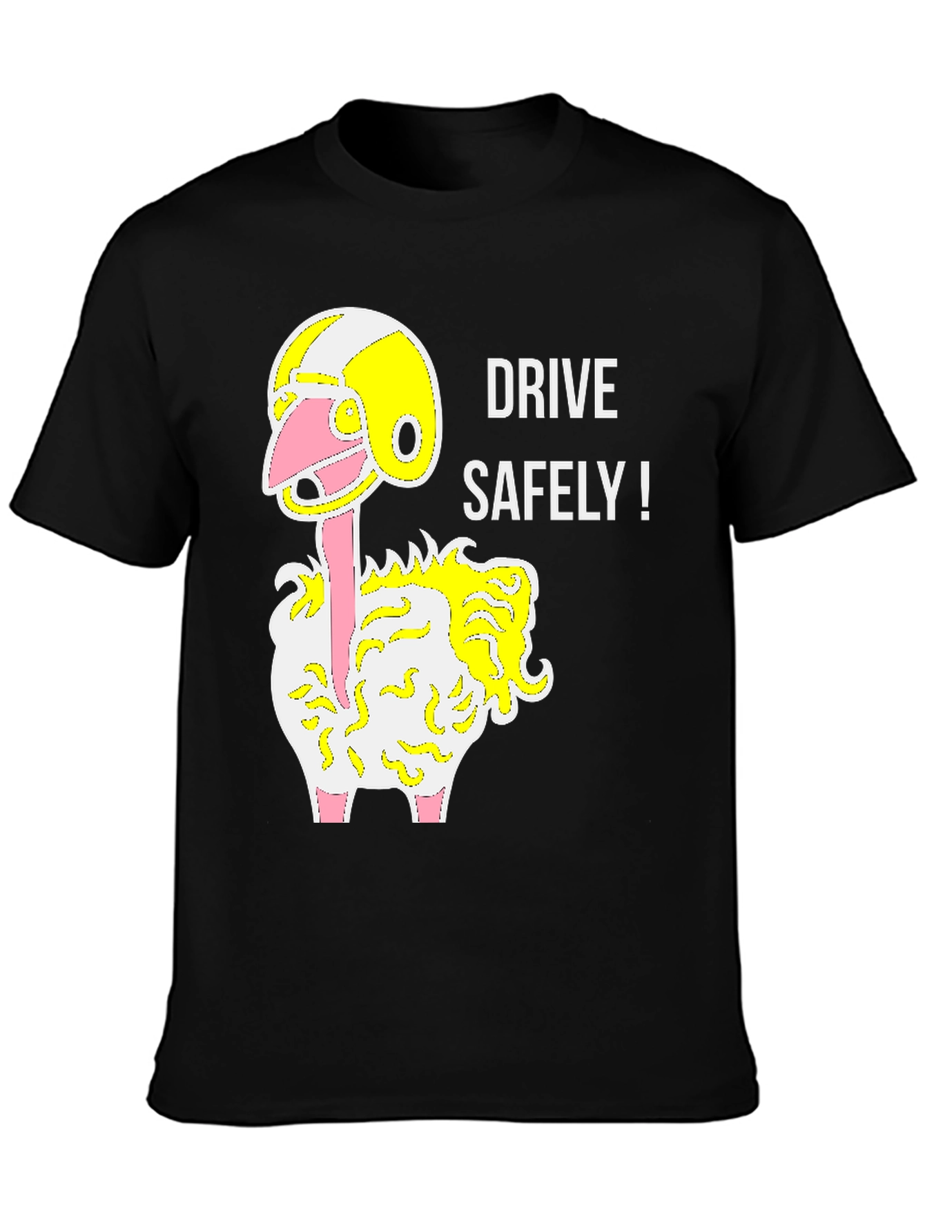 Drive Safely Ostrich T-Shirt - Black Graphic Tee