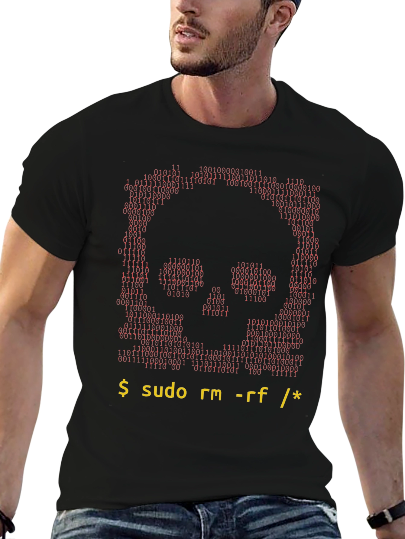 Hacker Skull T-Shirt - Command Line Design