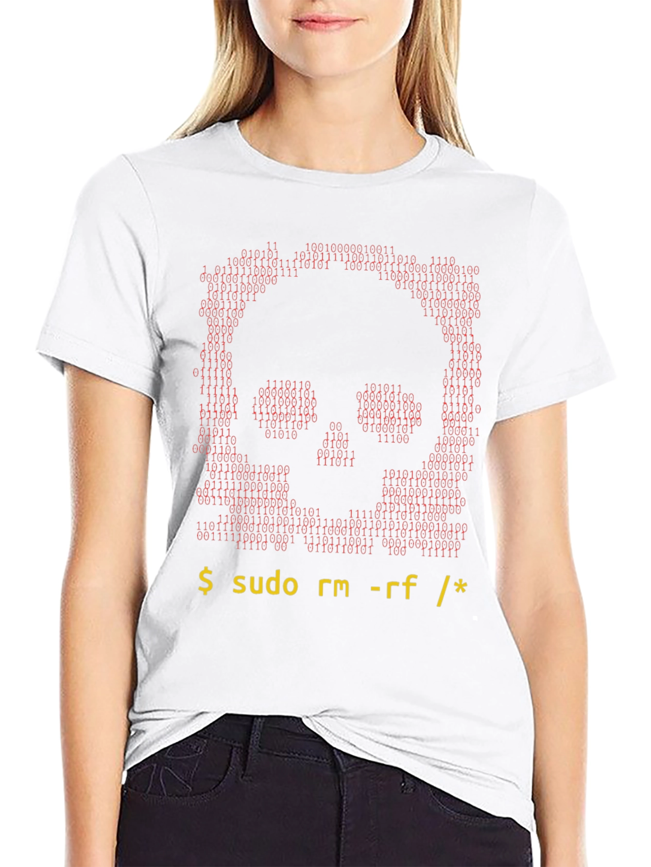 Hacker Skull T-Shirt - Command Line Design