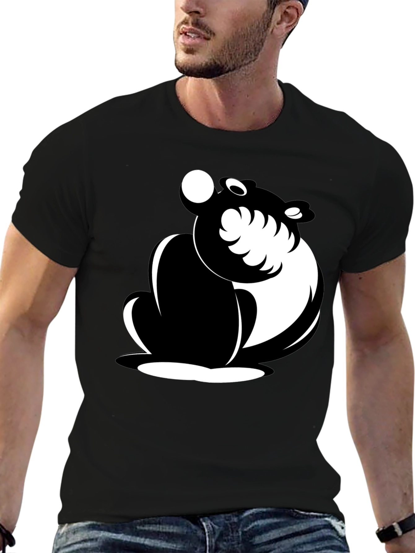 Stylish Black T-Shirt with Panda Graphic