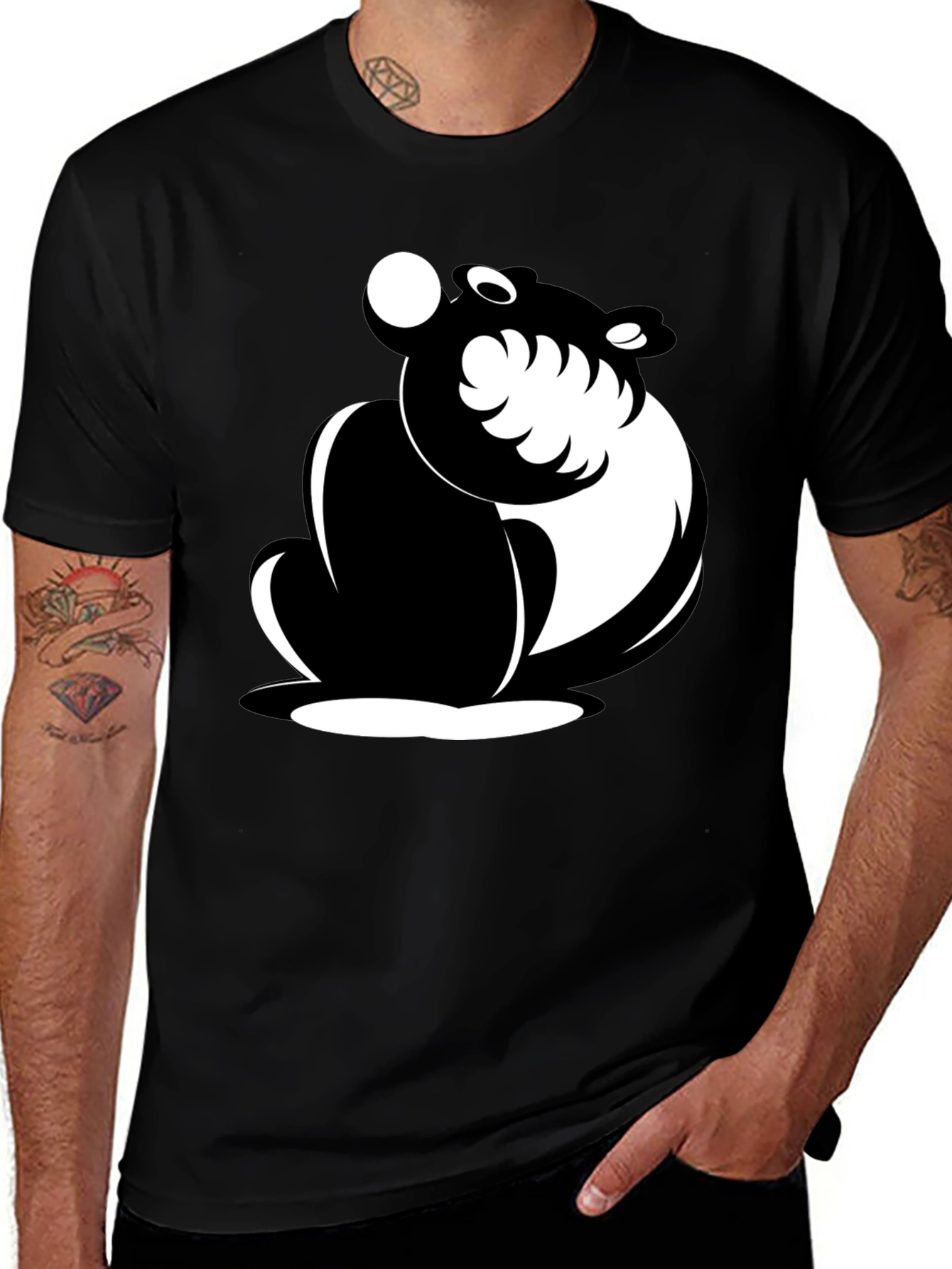 Stylish Black T-Shirt with Panda Graphic