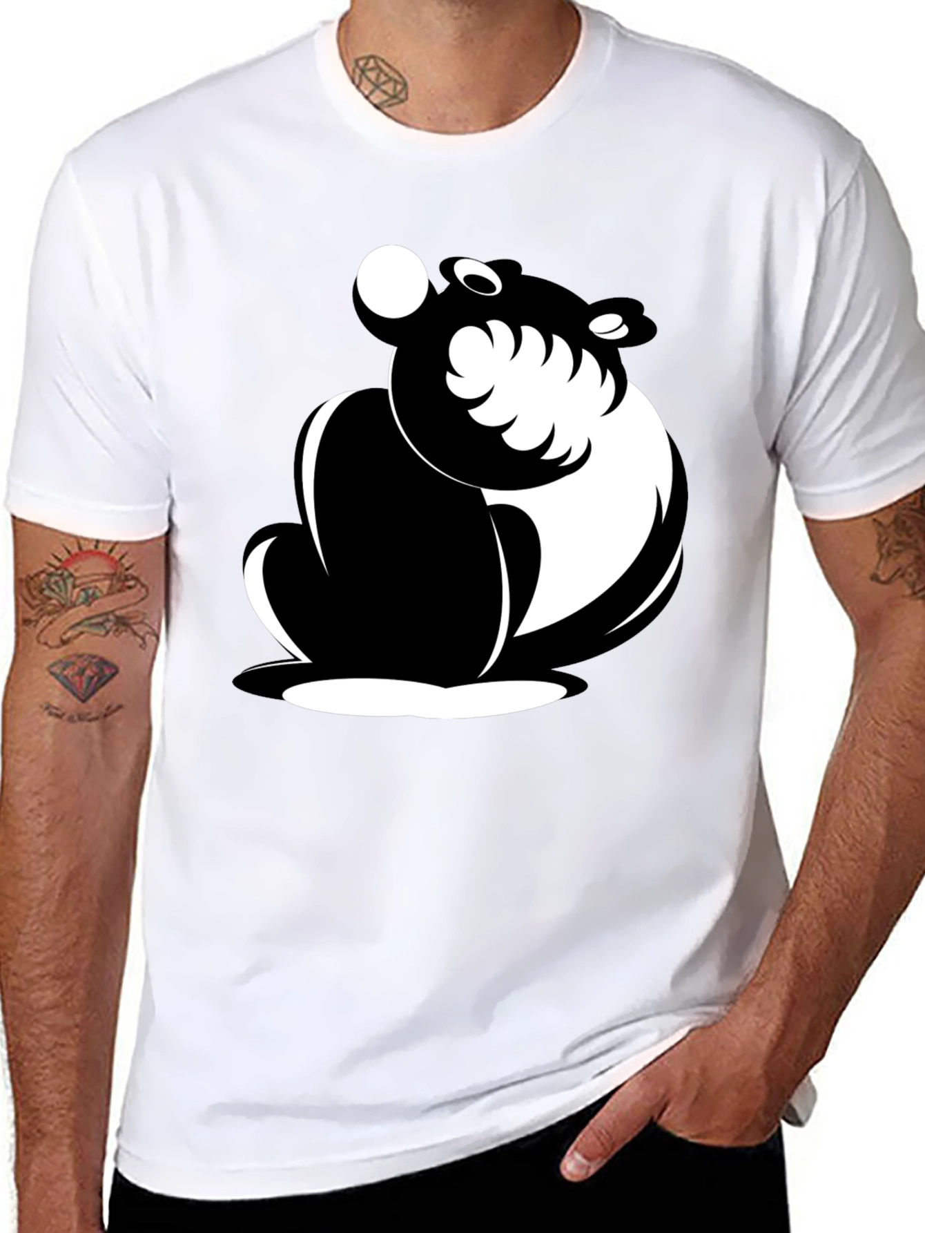 Stylish Black T-Shirt with Panda Graphic