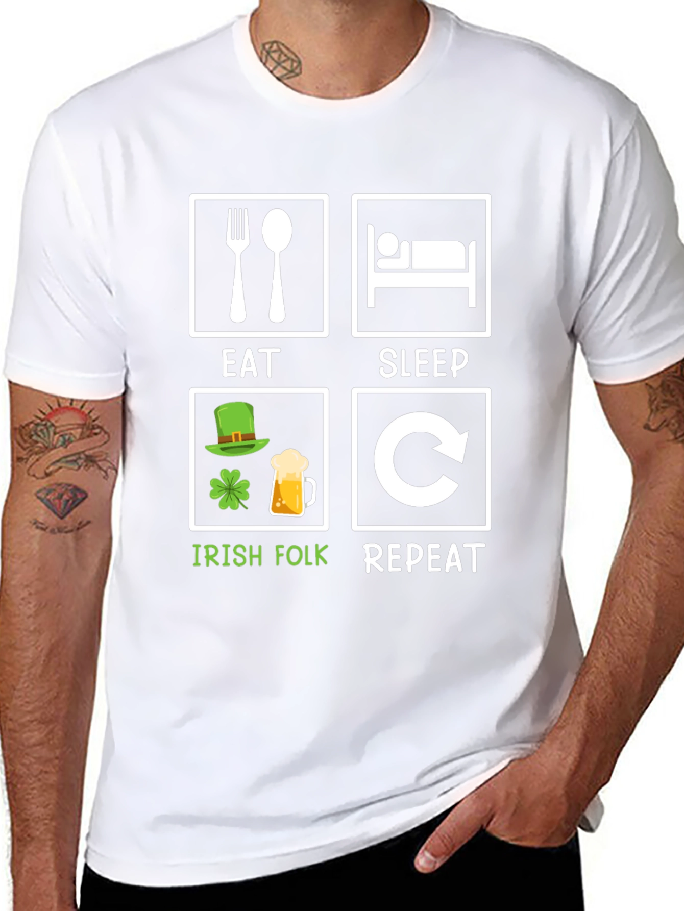 Eat Sleep Irish Folk Repeat T-Shirt
