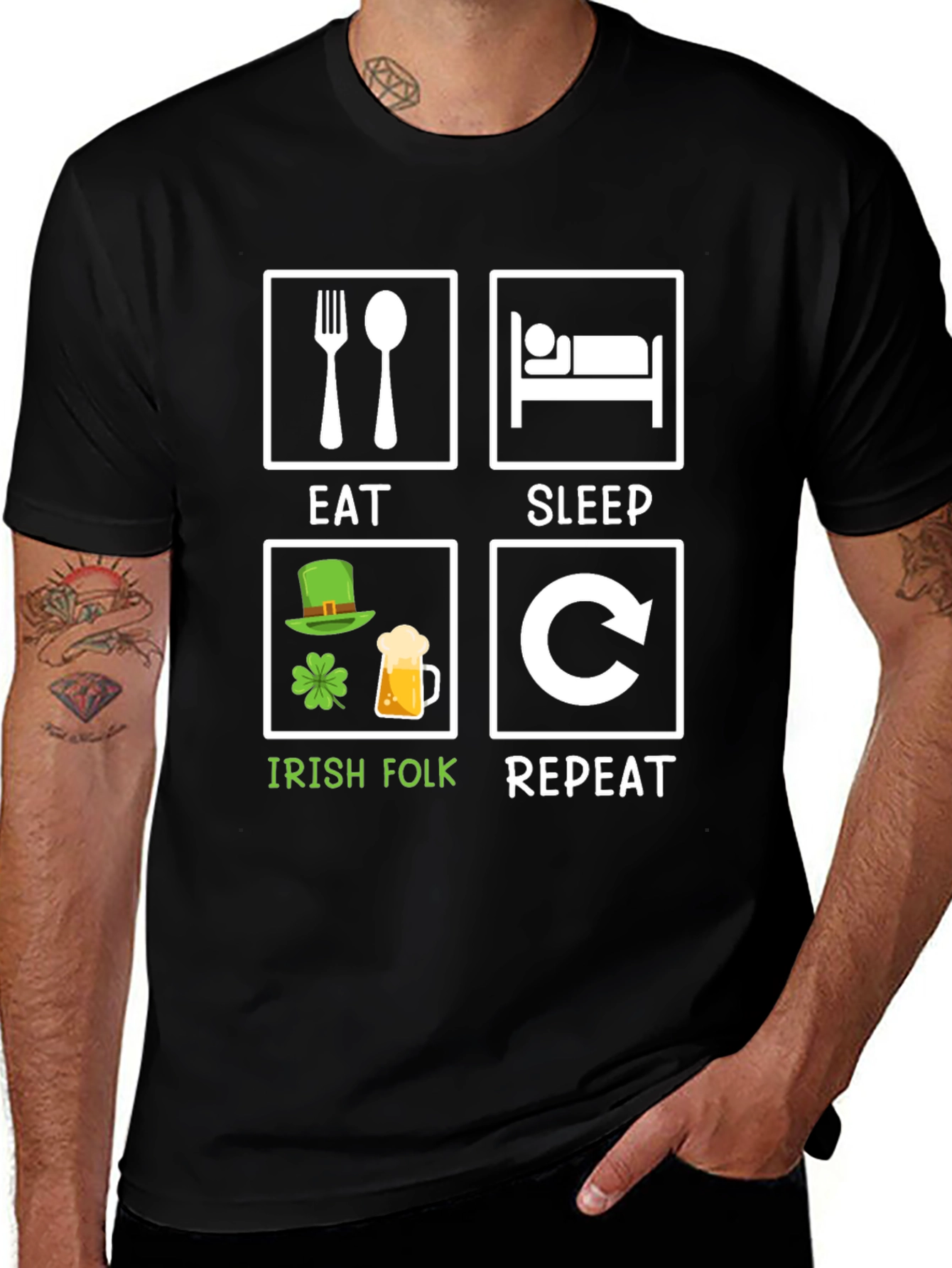 Eat Sleep Irish Folk Repeat T-Shirt