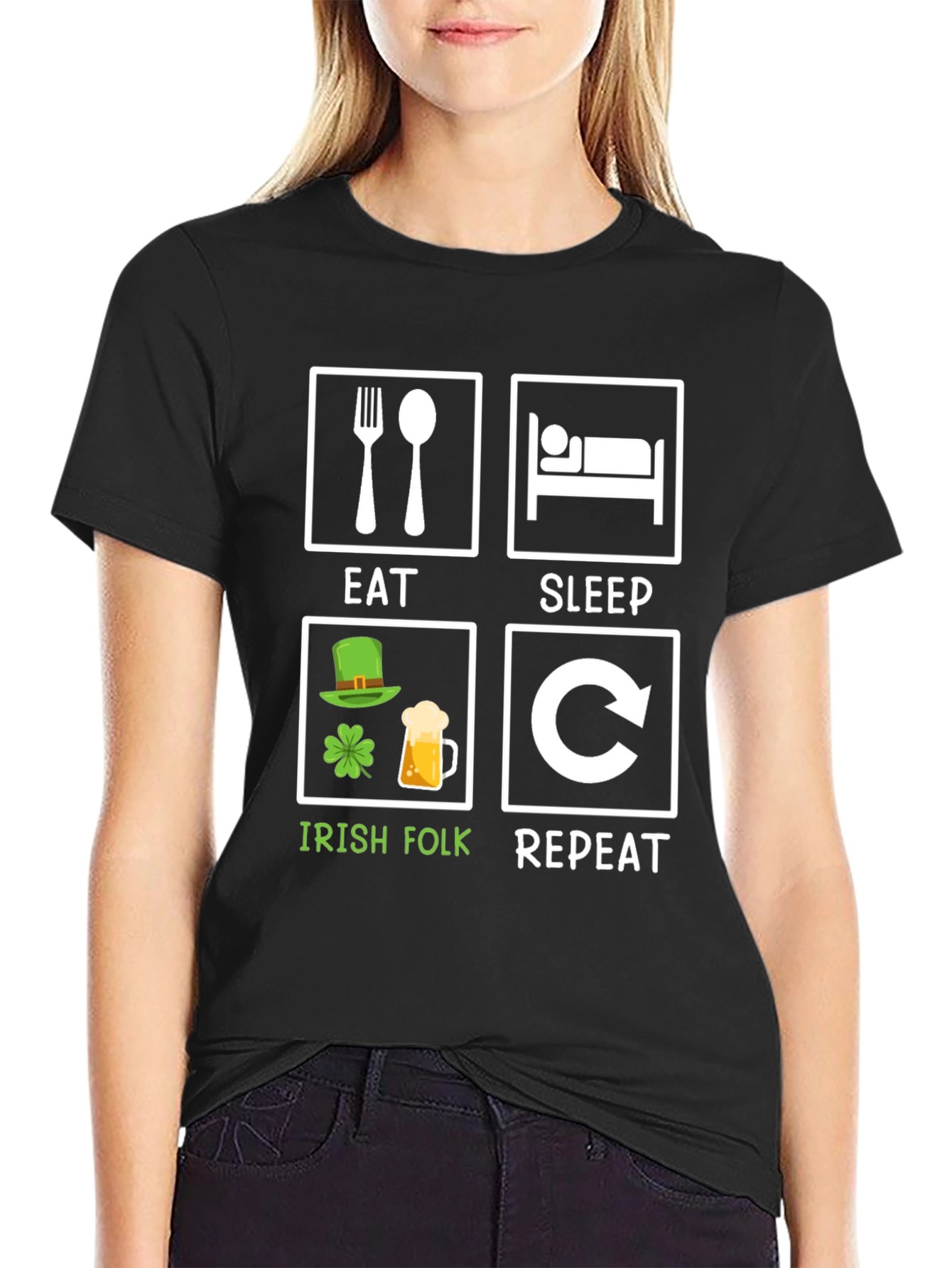 Eat Sleep Irish Folk Repeat T-Shirt